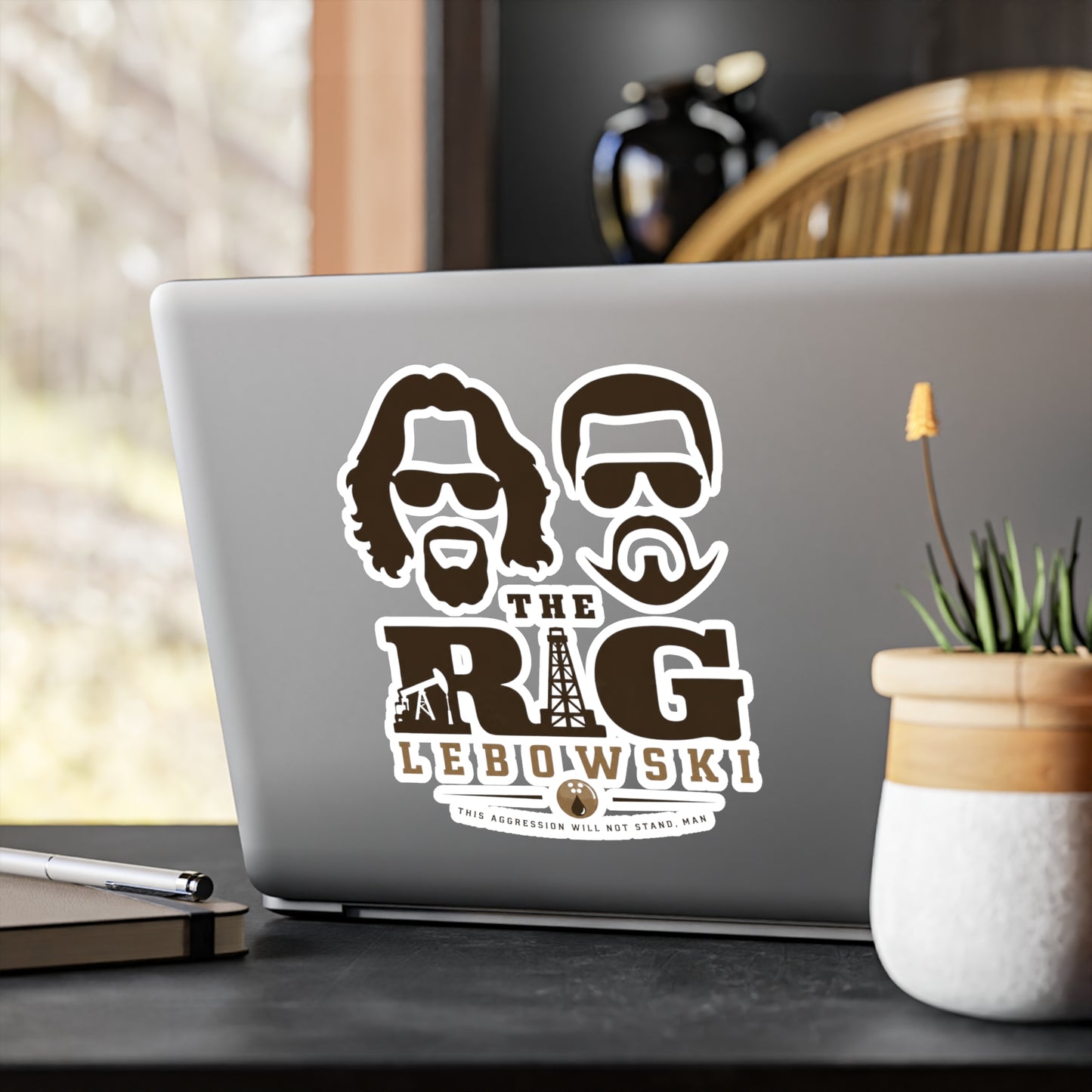 The Rig Lebowski Retro Oil Rig & Faces - Vinyl Stickers