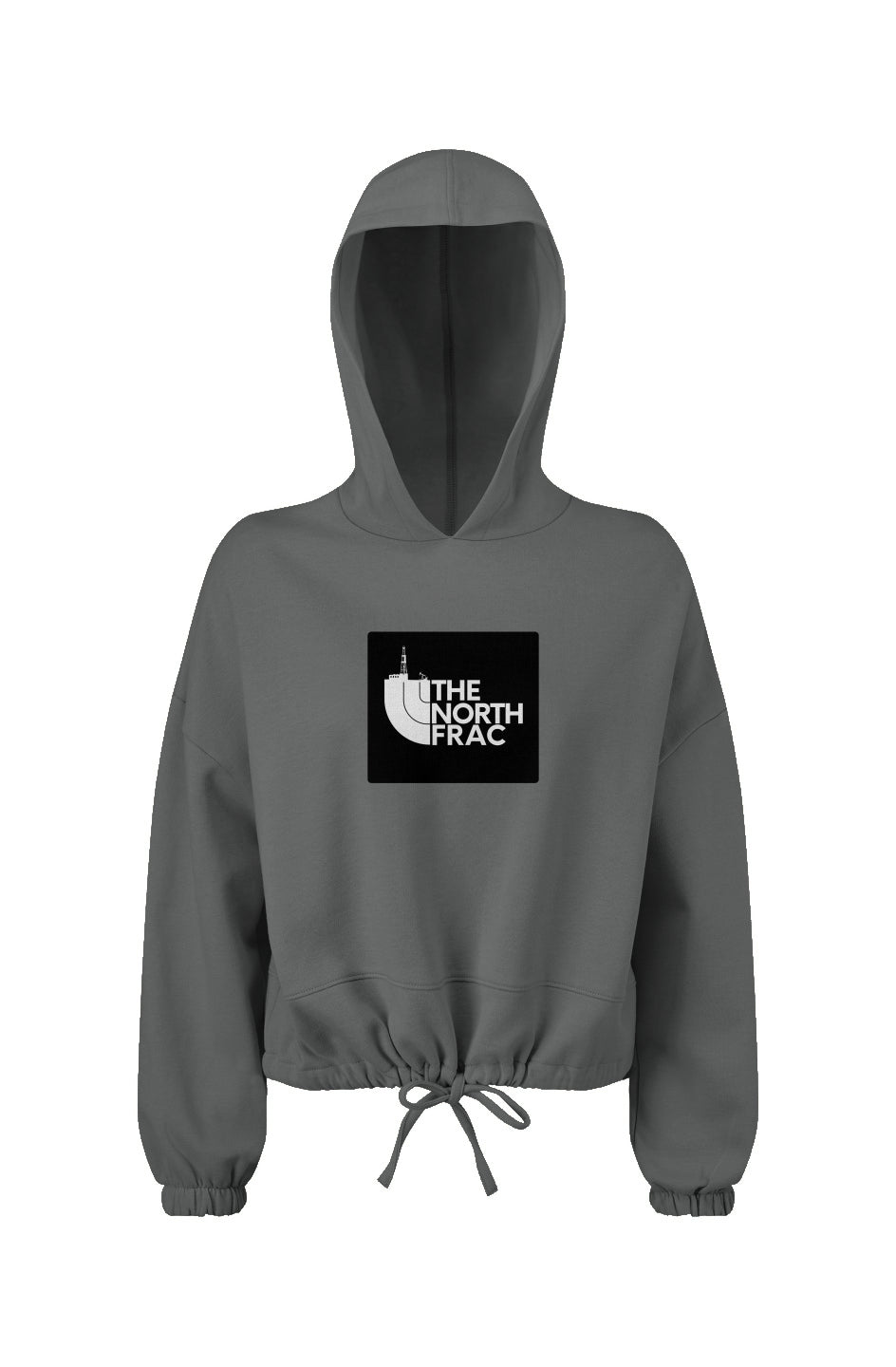 The North Frac Black Ladies' Cropped Oversize Hooded Sweatshirt