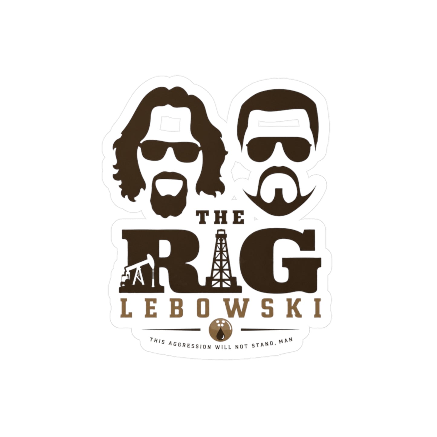 The Rig Lebowski Retro Oil Rig & Faces - Vinyl Stickers