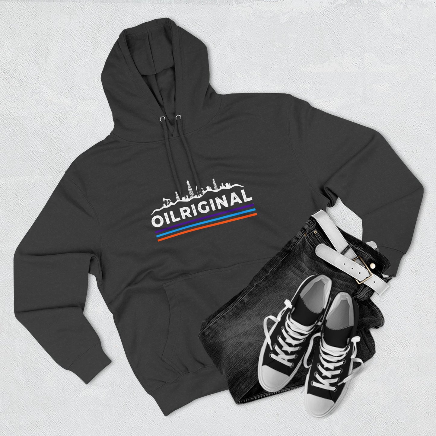 OILRIGINAL Skyline Hoodie with Retro Stripes