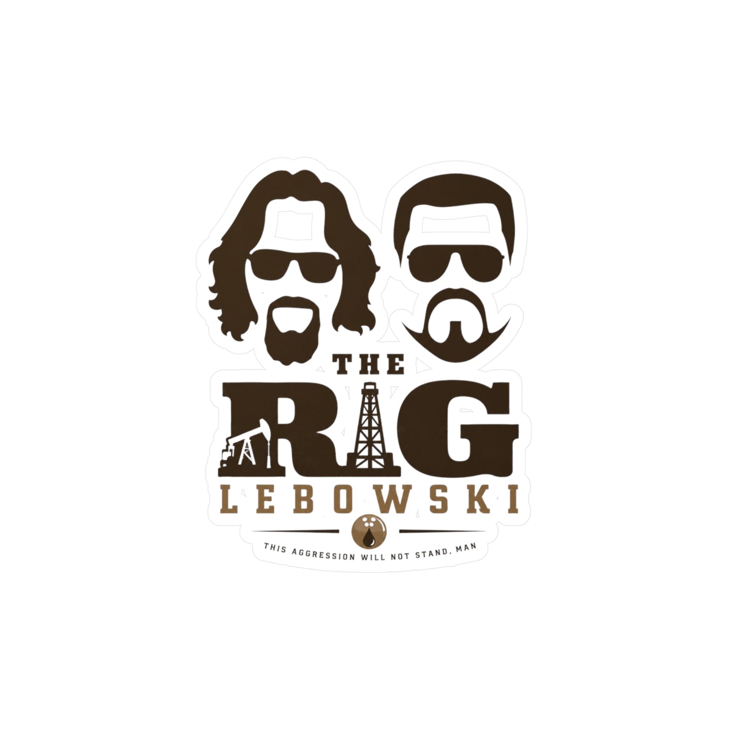 The Rig Lebowski Retro Oil Rig & Faces - Vinyl Stickers