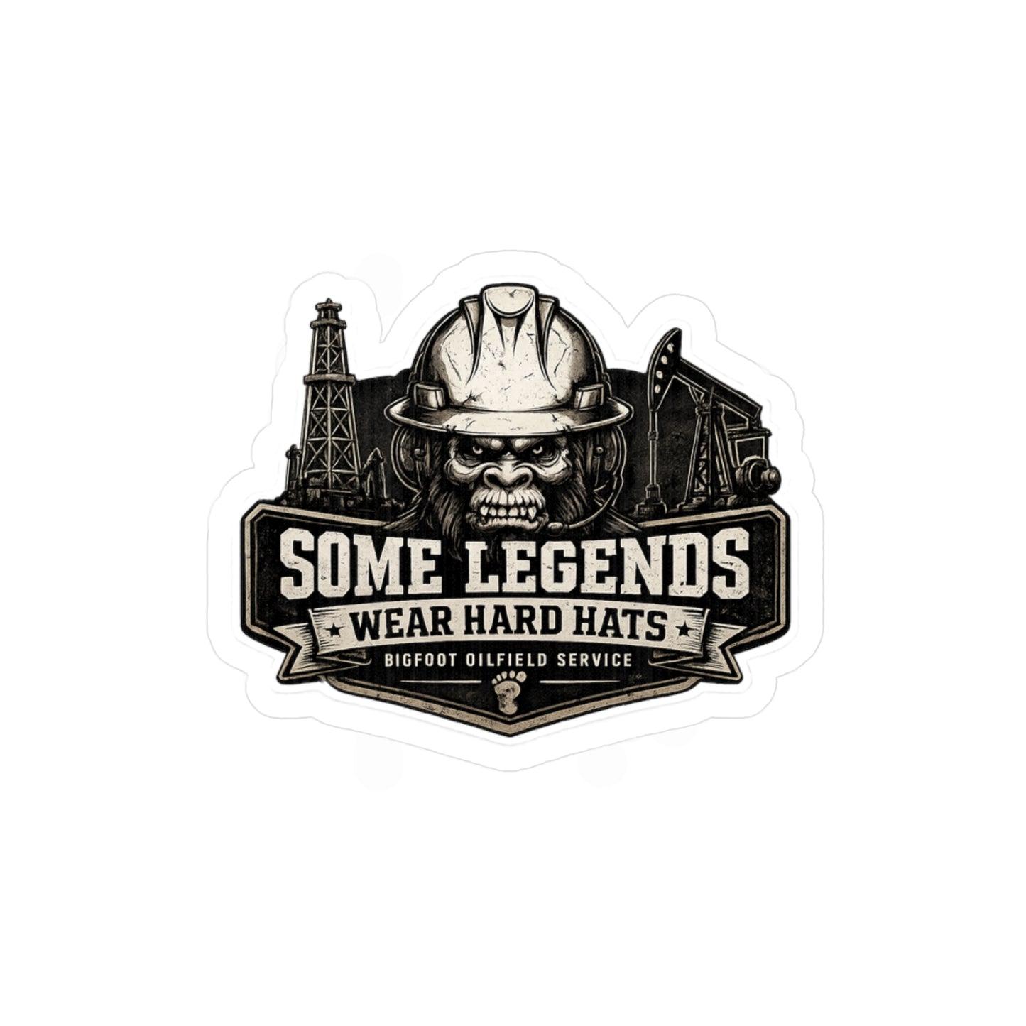 Some Legends Wear Hard Hats - Vinyl Sticker