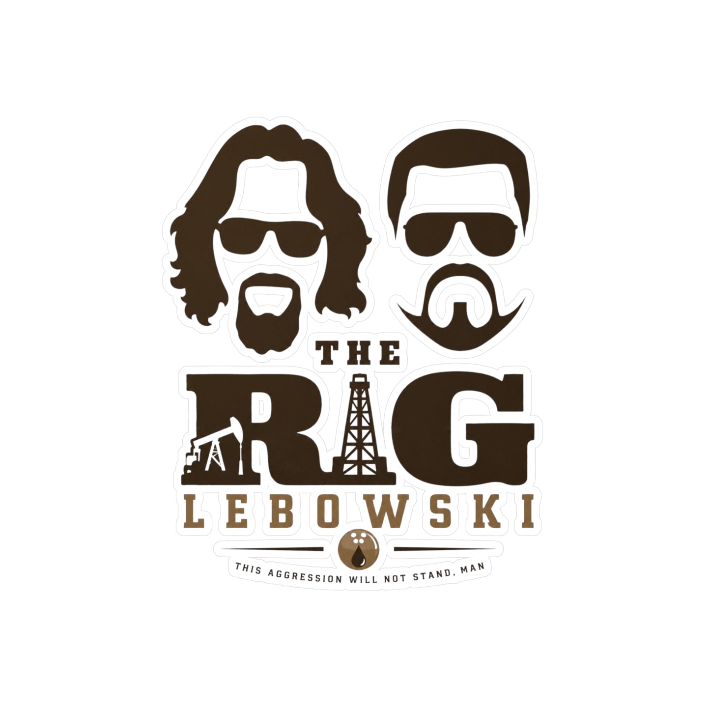 The Rig Lebowski Retro Oil Rig & Faces - Vinyl Stickers