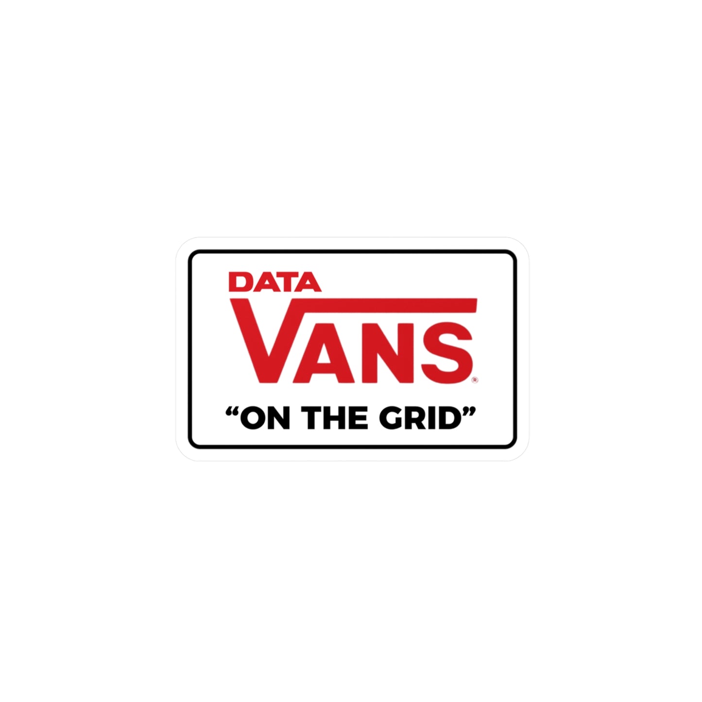 Data Vans "On The Grid"  Vinyl Sticker