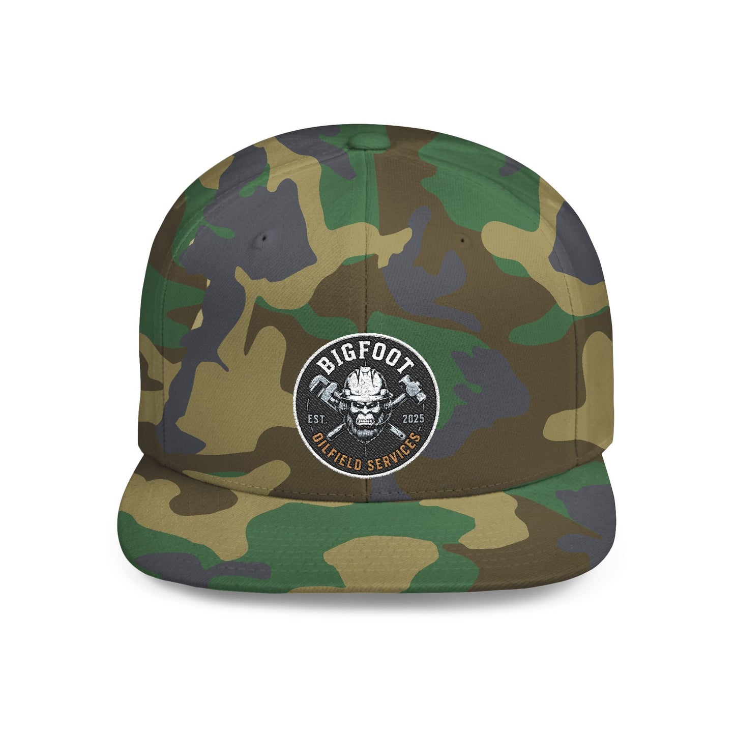 Snapback Hat — 'Bigfoot Is Real' Vintage Circle Logo Flat Bill Cap
