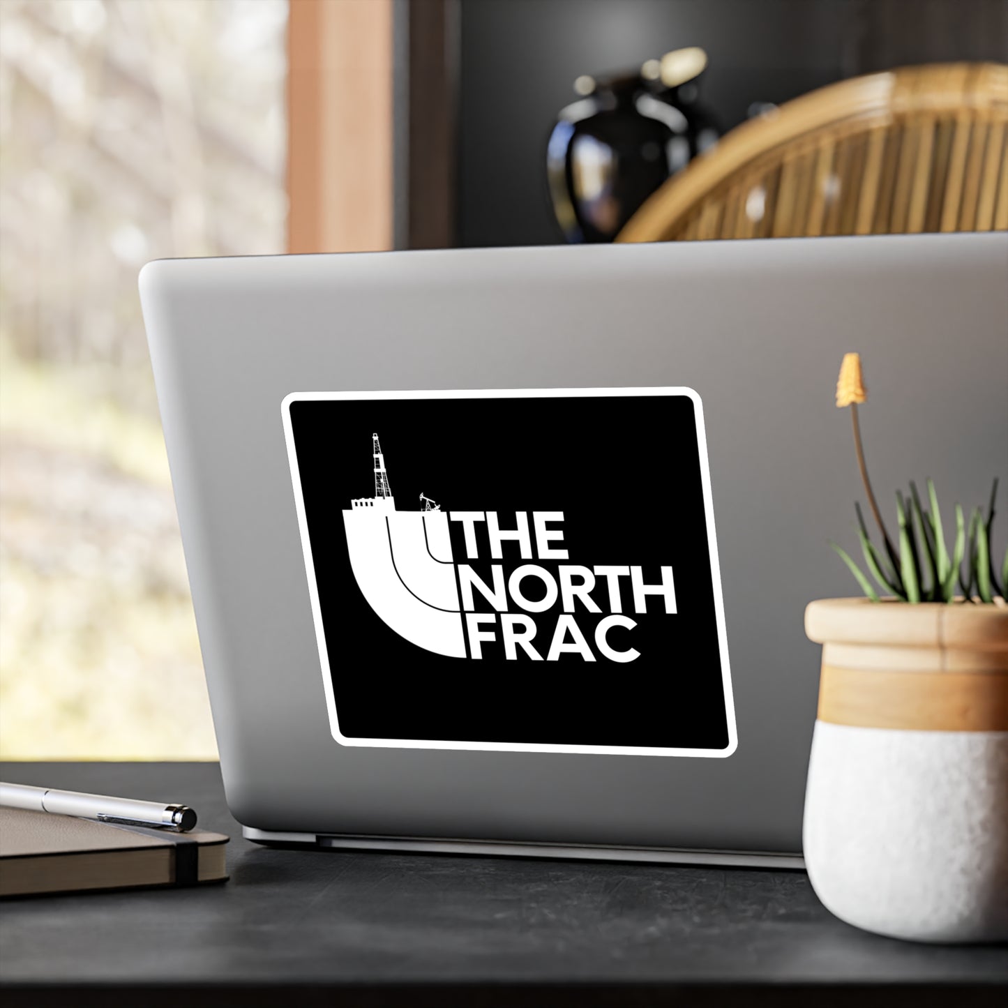 The North Frac Vinyl Sticker — Kiss-Cut Oil Rig Decal