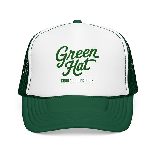 Green Hat Trucker Cap — Retro Foam Mesh