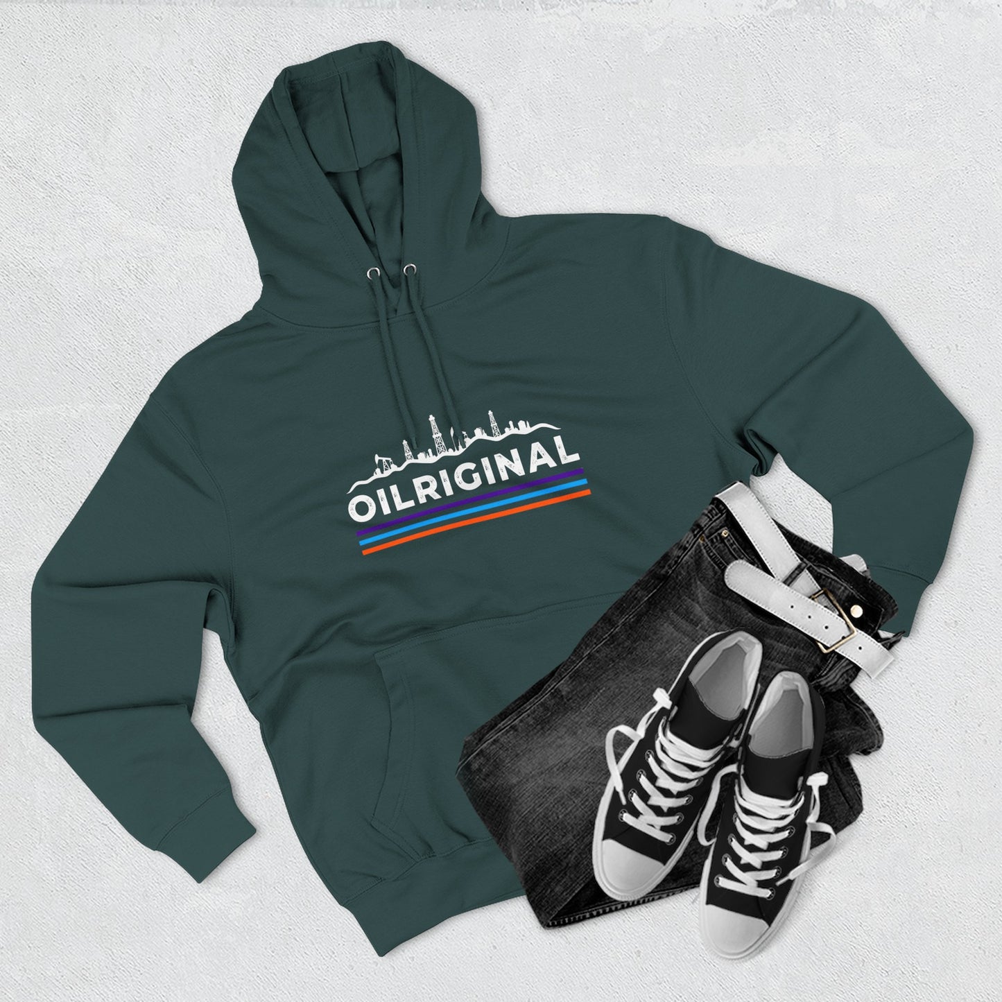 OILRIGINAL Skyline Hoodie with Retro Stripes