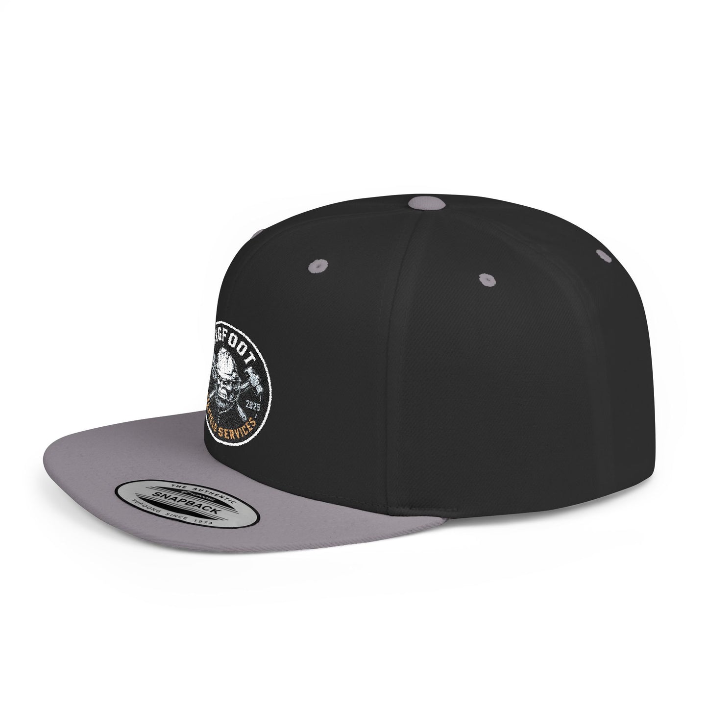 Snapback Hat — 'Bigfoot Is Real' Vintage Circle Logo Flat Bill Cap
