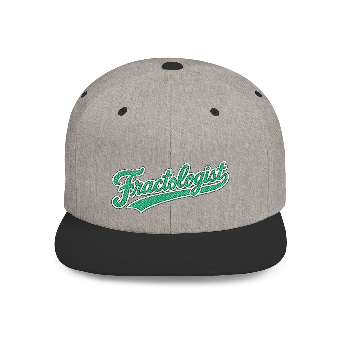 Fractologist Snapback Hat — Retro Script Flat-Bill Baseball Cap