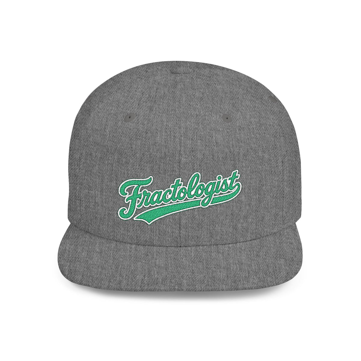Fractologist Snapback Hat — Retro Script Flat-Bill Baseball Cap