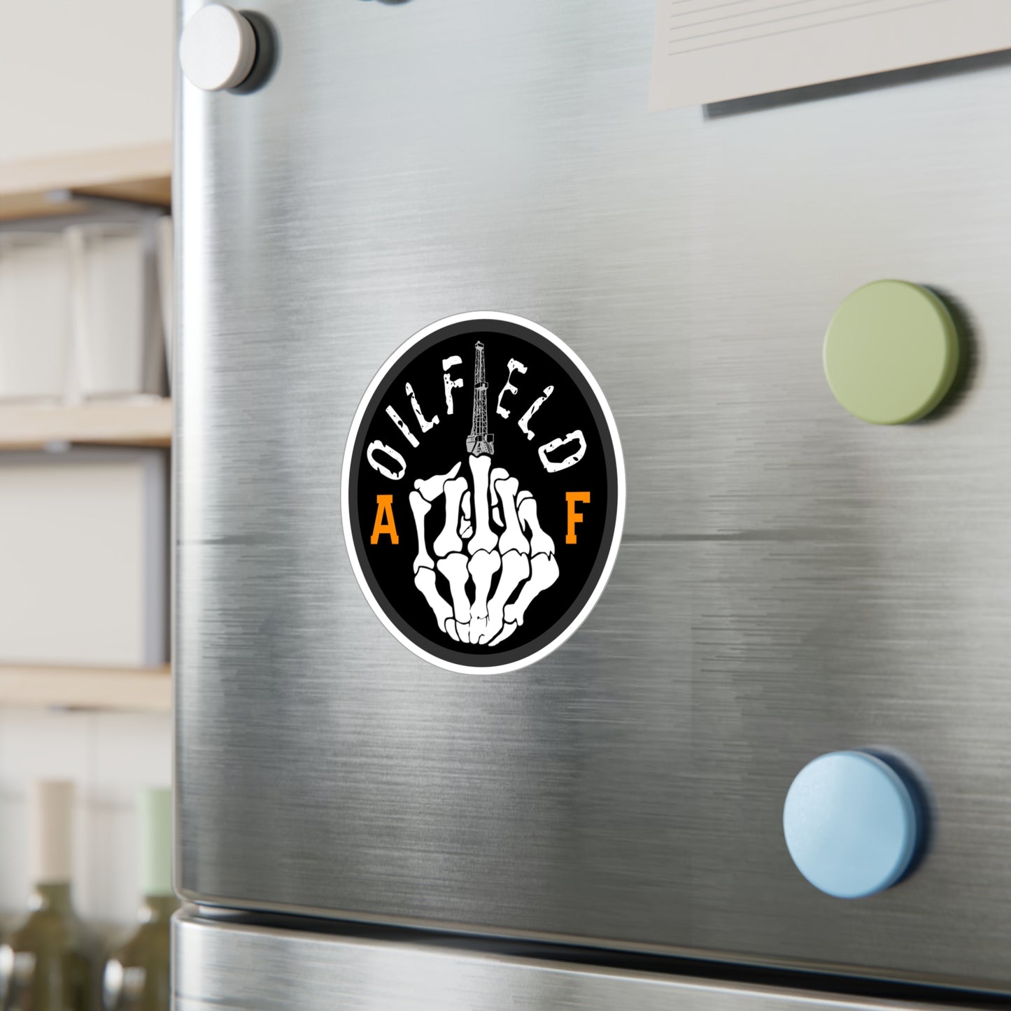 Oilfield AF Skeleton Hand -Vinyl Sticker
