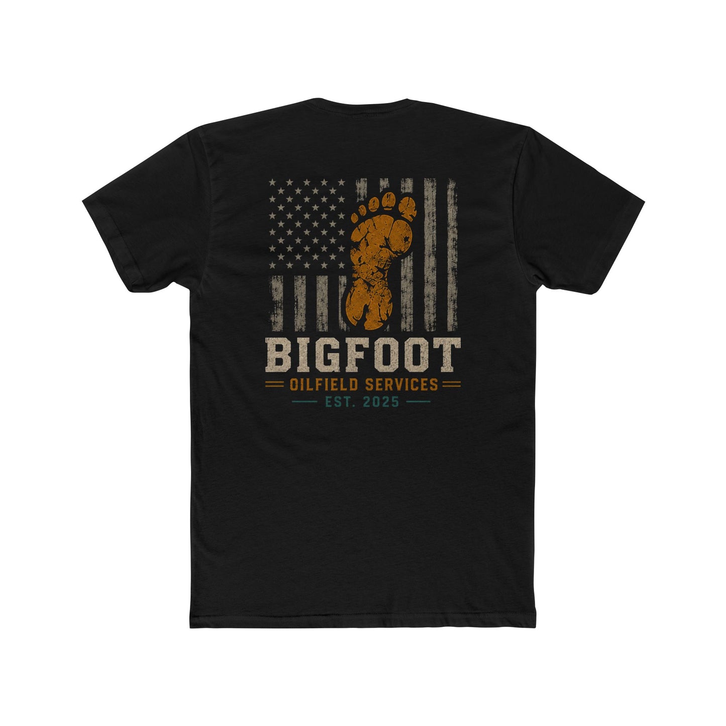 Bigfoot Oilfield Services - Distressed American Flag Work Tee