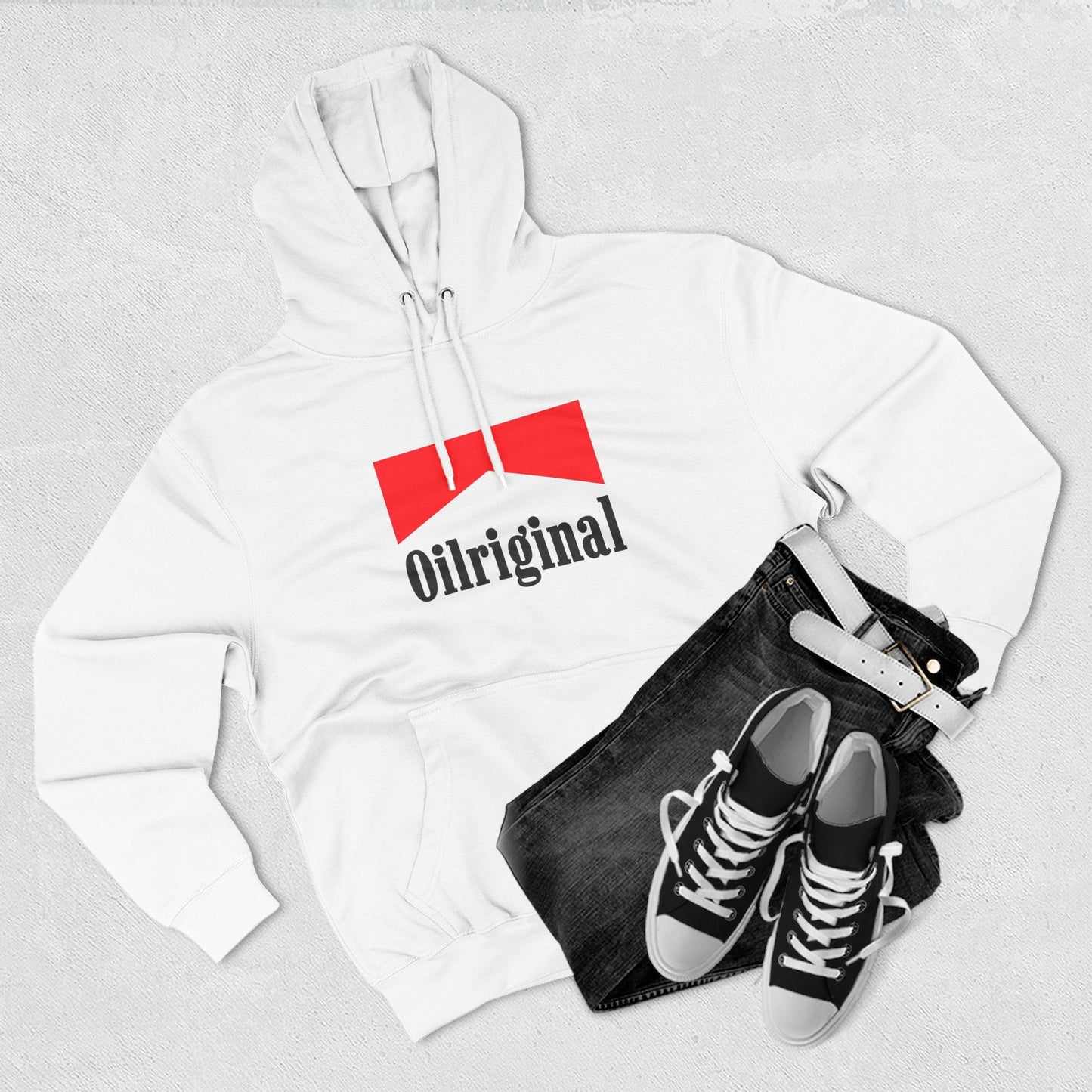 Oilriginal Logo Hoodie - Retro Red Graphic