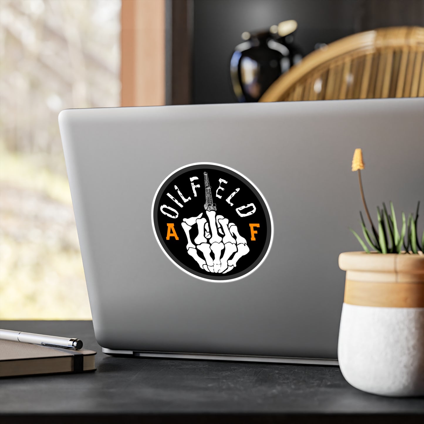 Oilfield AF Skeleton Hand -Vinyl Sticker