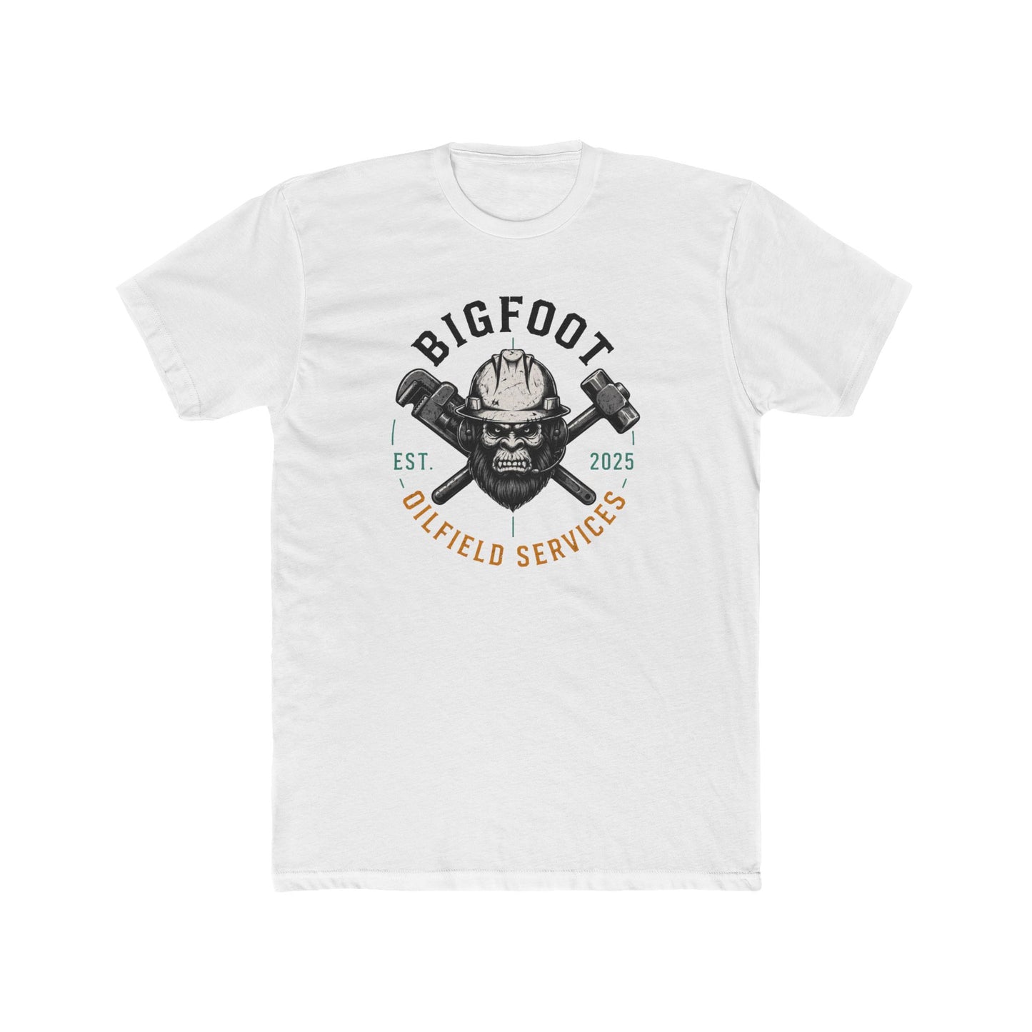 Bigfoot Oilfield Services — Vintage Skull & Crossed Hammers Work T-Shirt