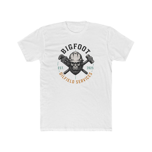 Bigfoot Oilfield Services — Vintage Skull & Crossed Hammers Work T-Shirt