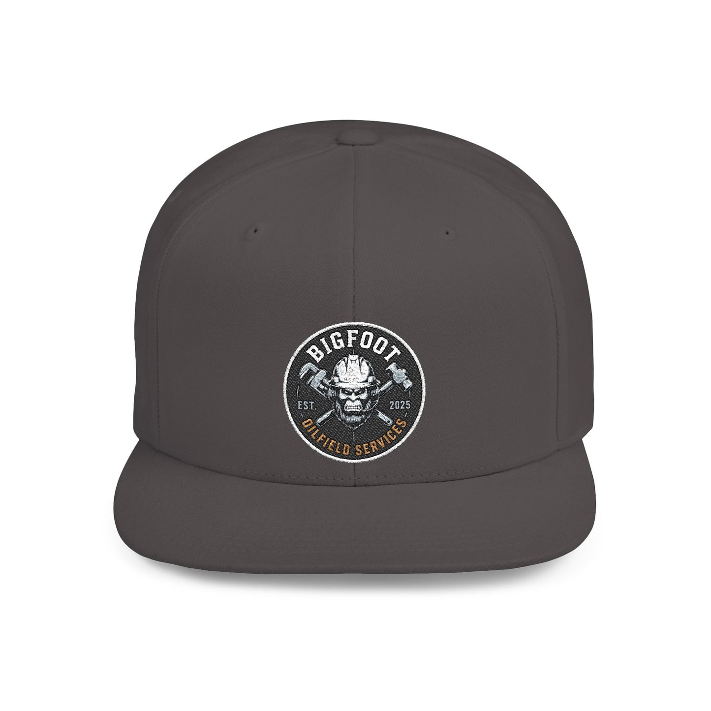 Snapback Hat — 'Bigfoot Is Real' Vintage Circle Logo Flat Bill Cap