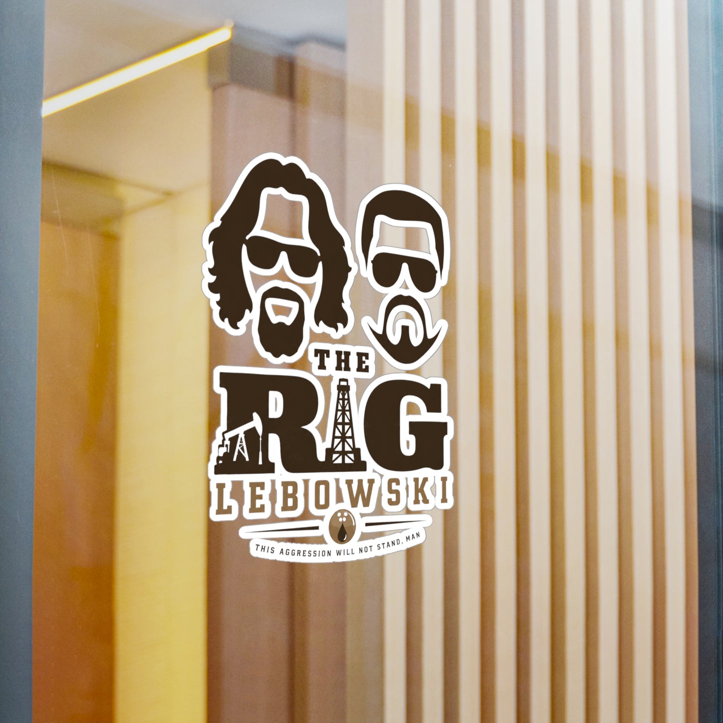 The Rig Lebowski Retro Oil Rig & Faces - Vinyl Stickers