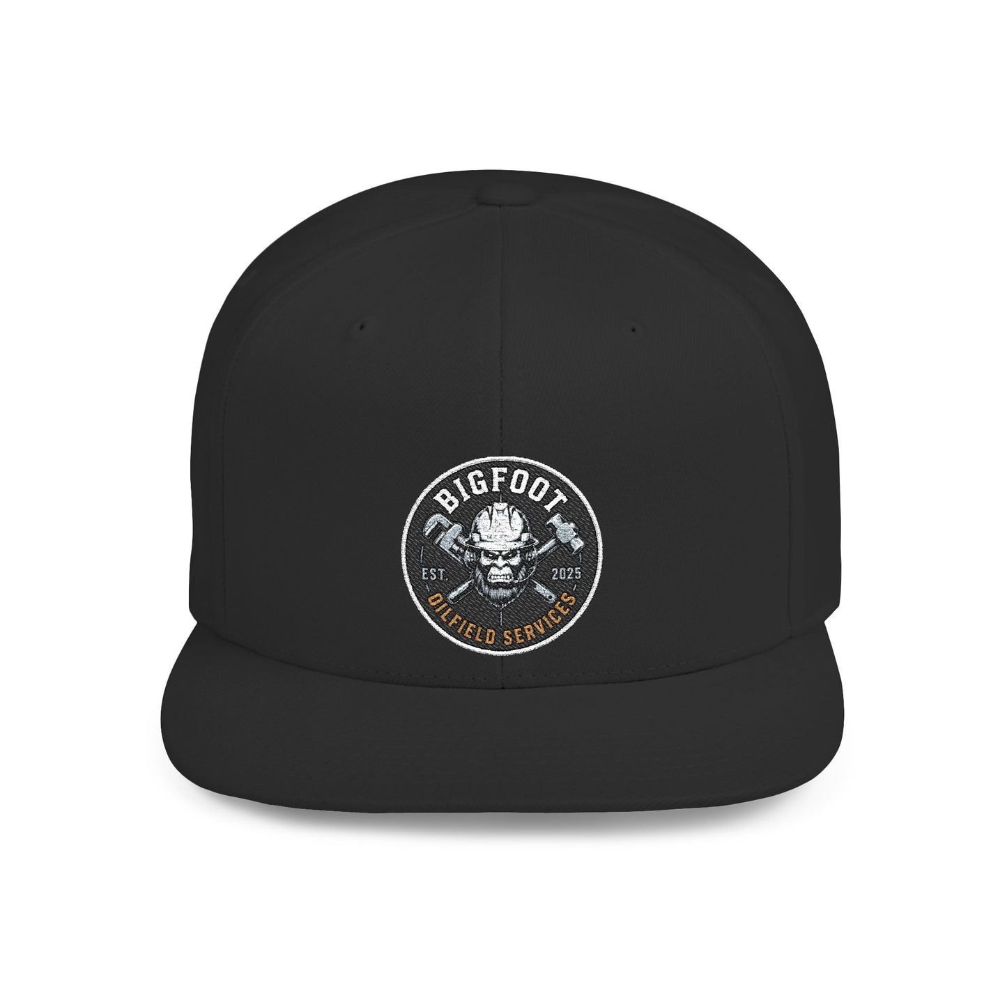Snapback Hat — 'Bigfoot Is Real' Vintage Circle Logo Flat Bill Cap