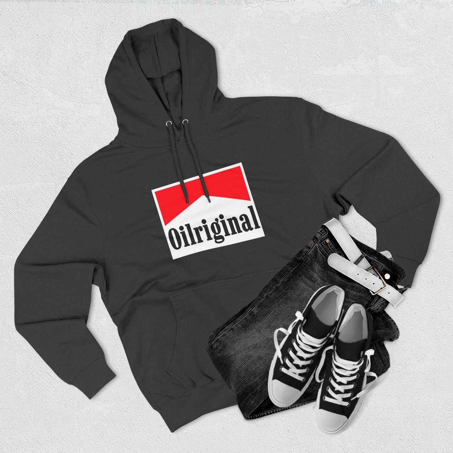 Oilriginal Logo Hoodie - Retro Red Graphic