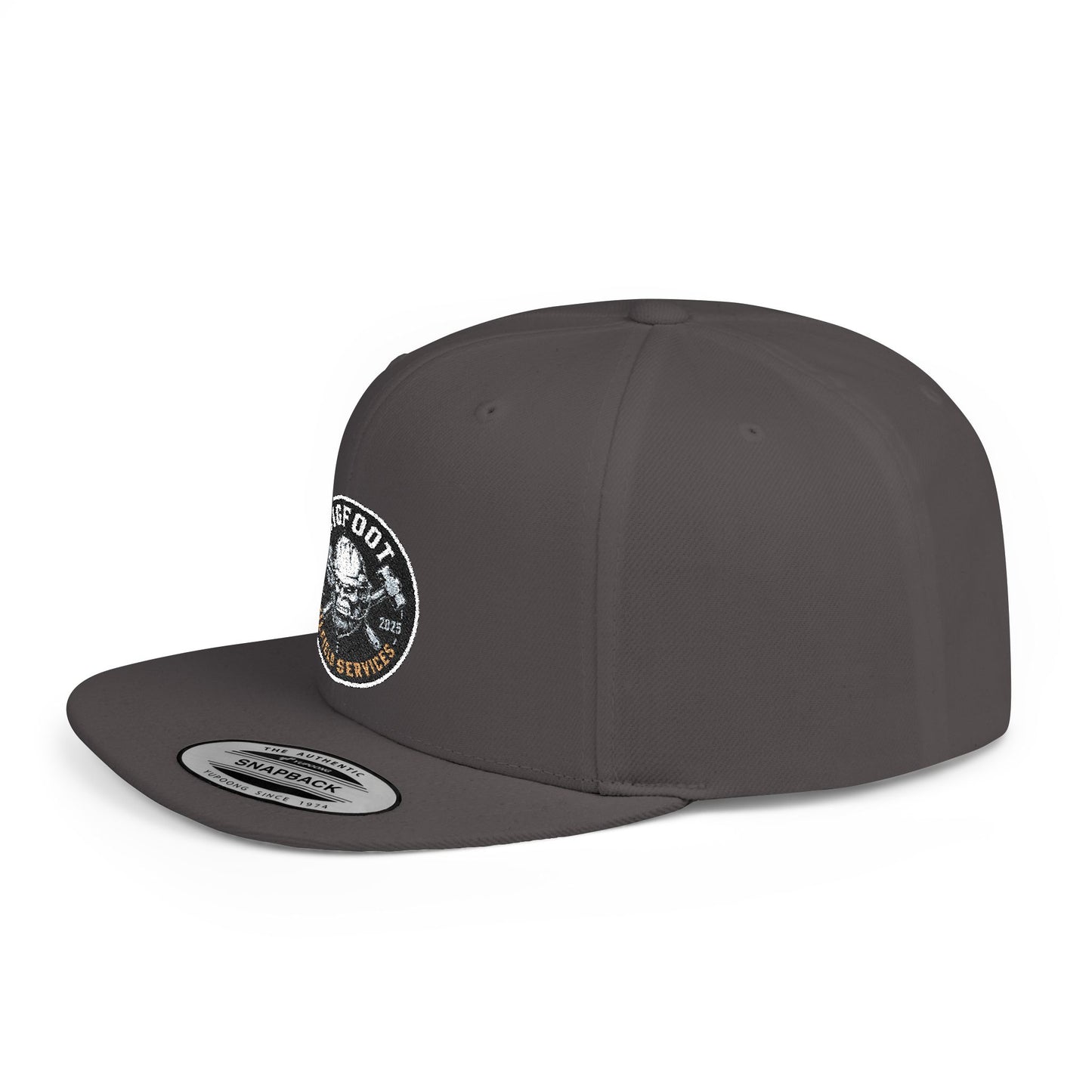 Snapback Hat — 'Bigfoot Is Real' Vintage Circle Logo Flat Bill Cap