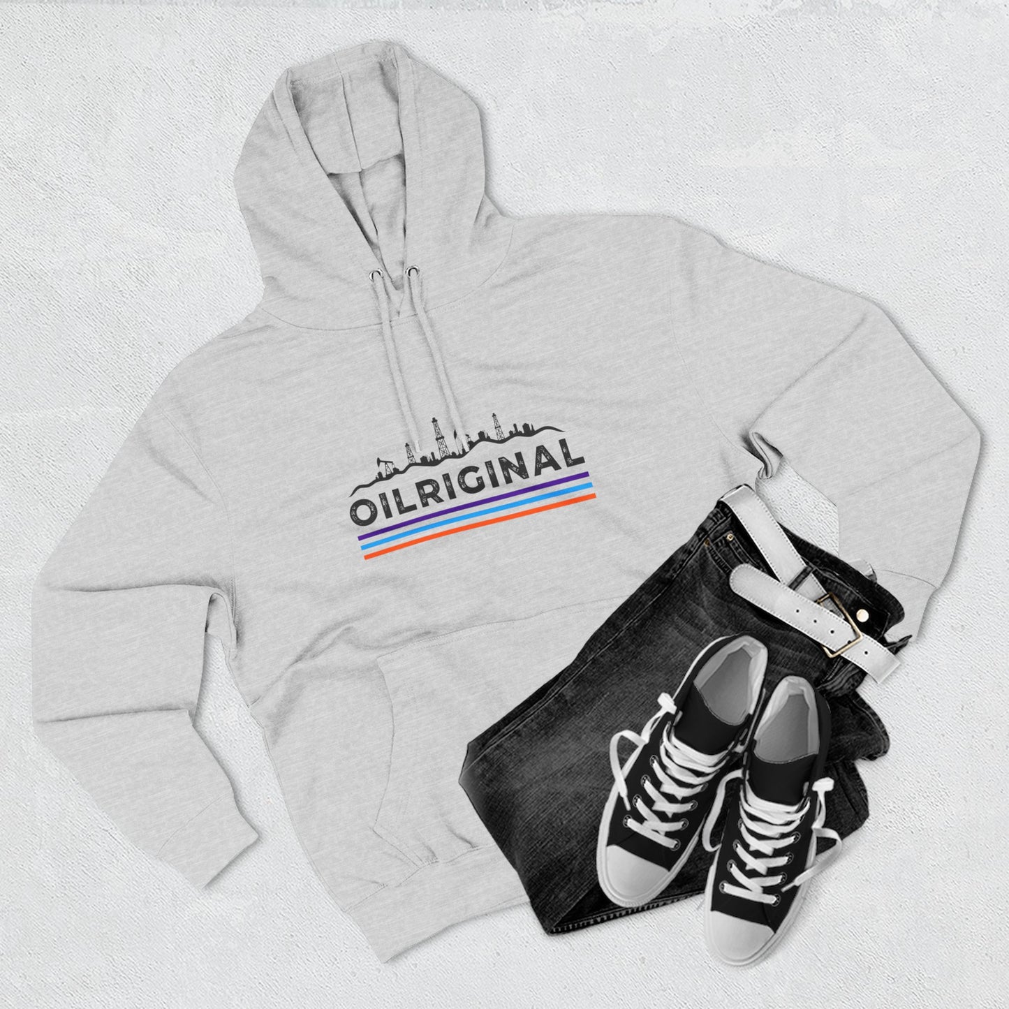 Oilrig Original Hoodie — Vintage Offshore Skyline Graphic Pullover