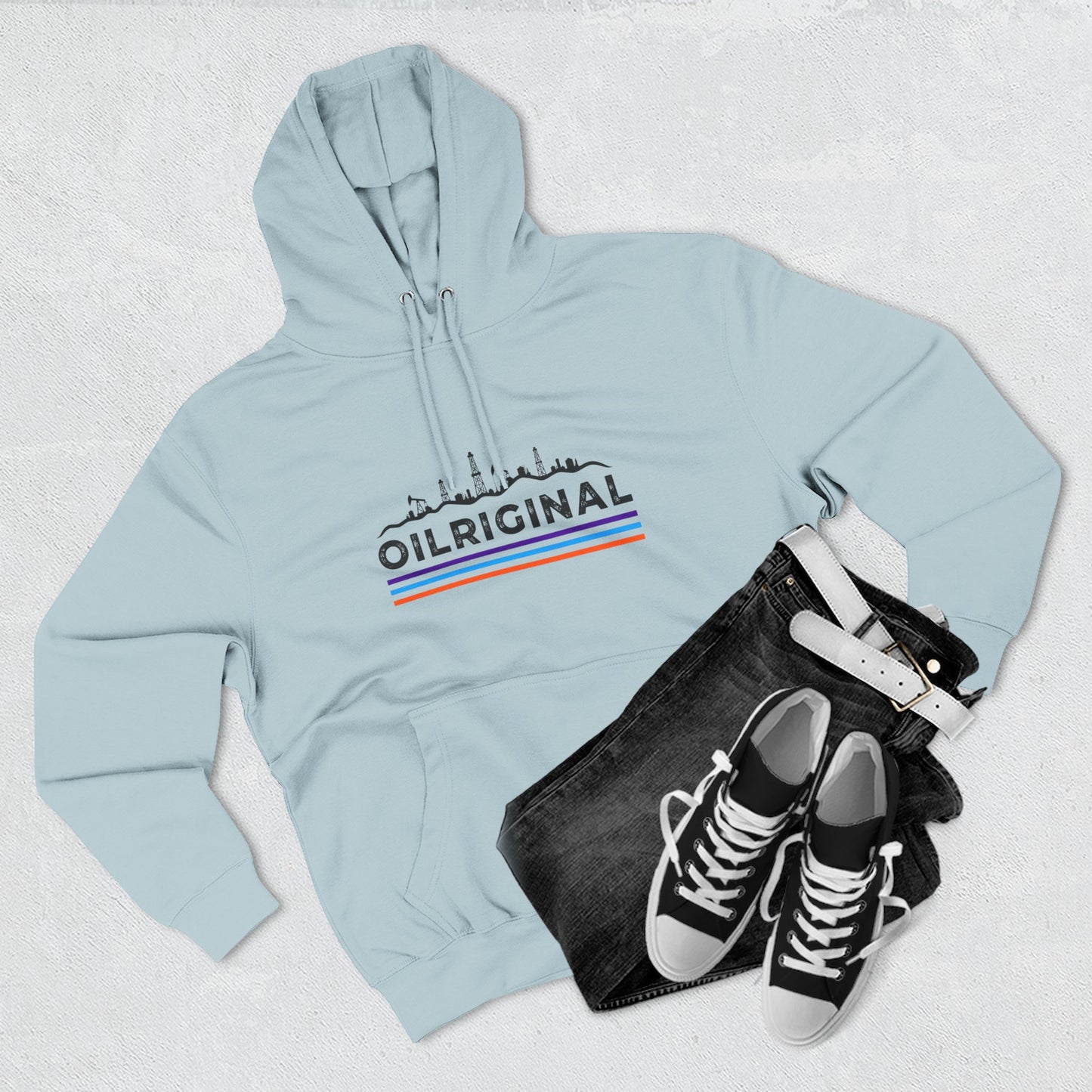 Oilrig Original Hoodie — Vintage Offshore Skyline Graphic Pullover