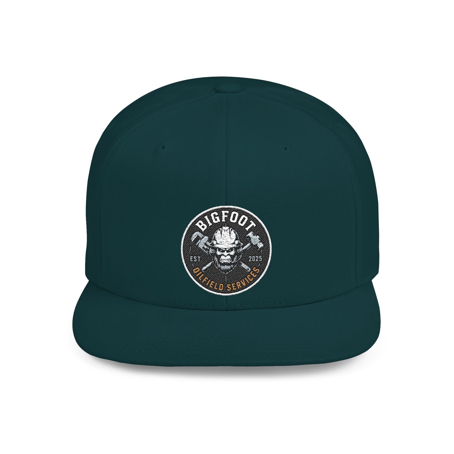Snapback Hat — 'Bigfoot Is Real' Vintage Circle Logo Flat Bill Cap