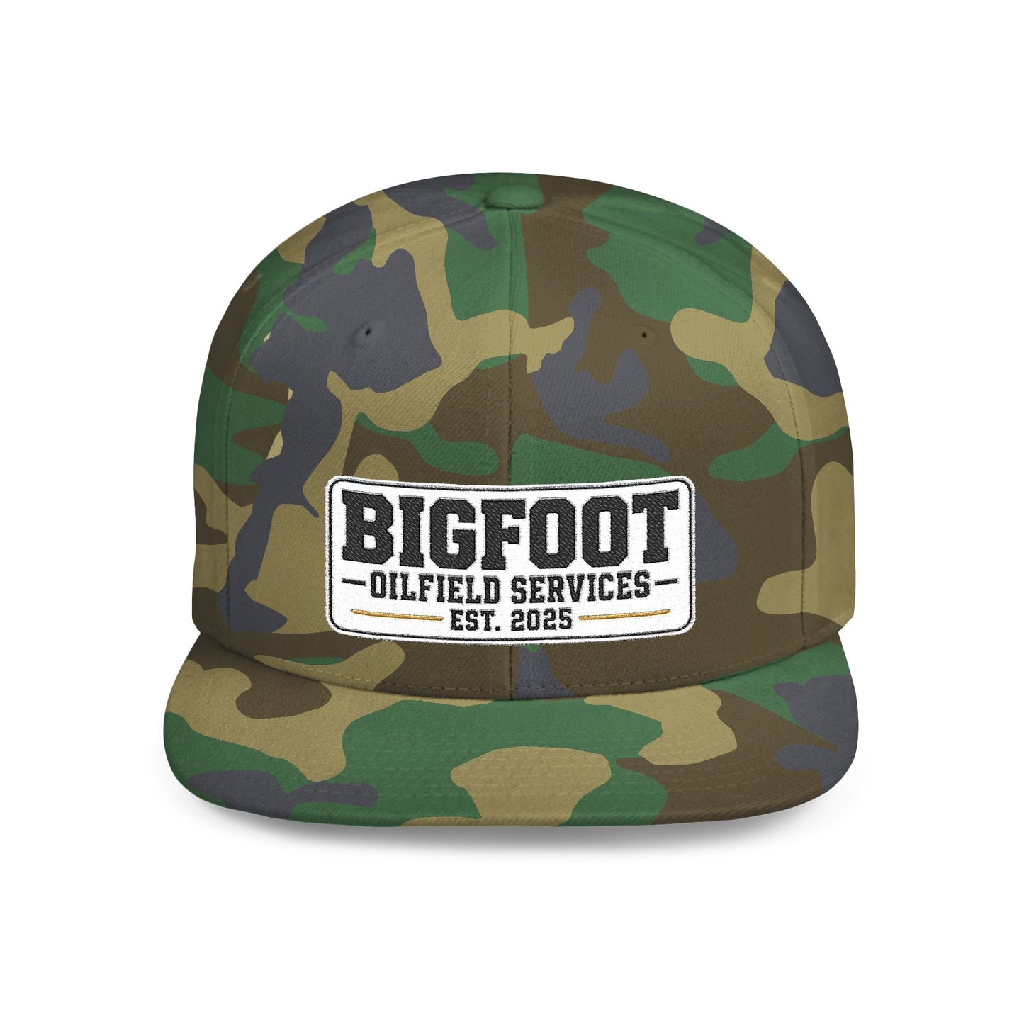 Bigfoot Oilfield Services Flat Bill Snapback Hat — Vintage Logo