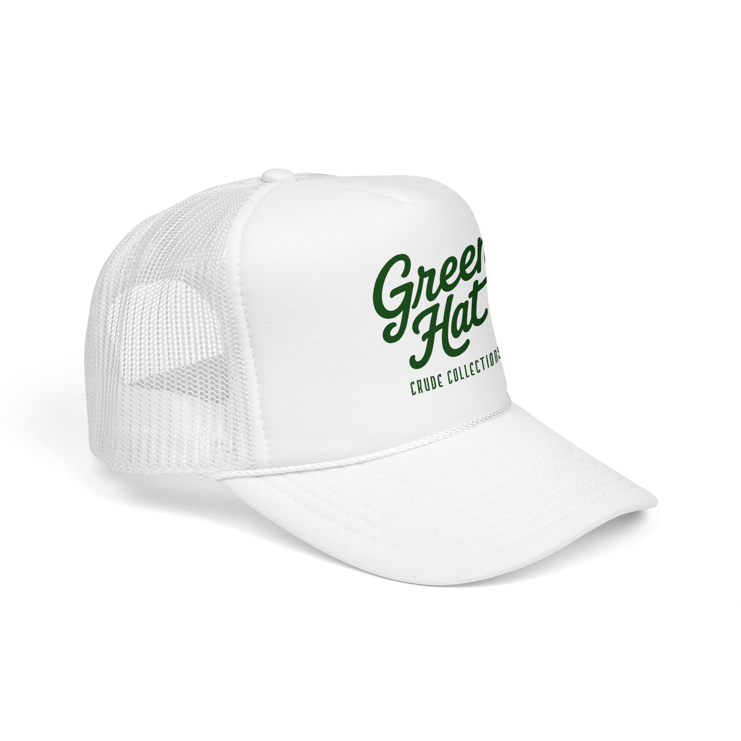Green Hat Trucker Cap — Retro Foam Mesh