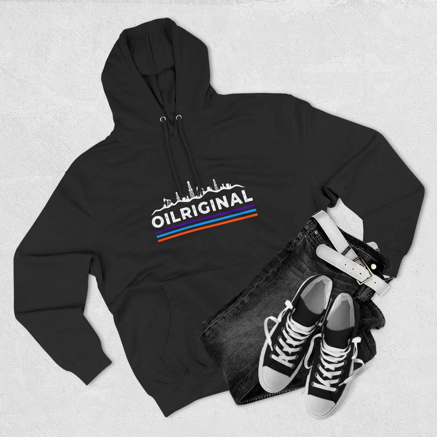 OILRIGINAL Skyline Hoodie with Retro Stripes