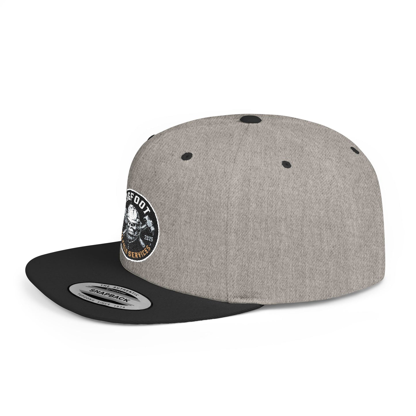 Snapback Hat — 'Bigfoot Is Real' Vintage Circle Logo Flat Bill Cap