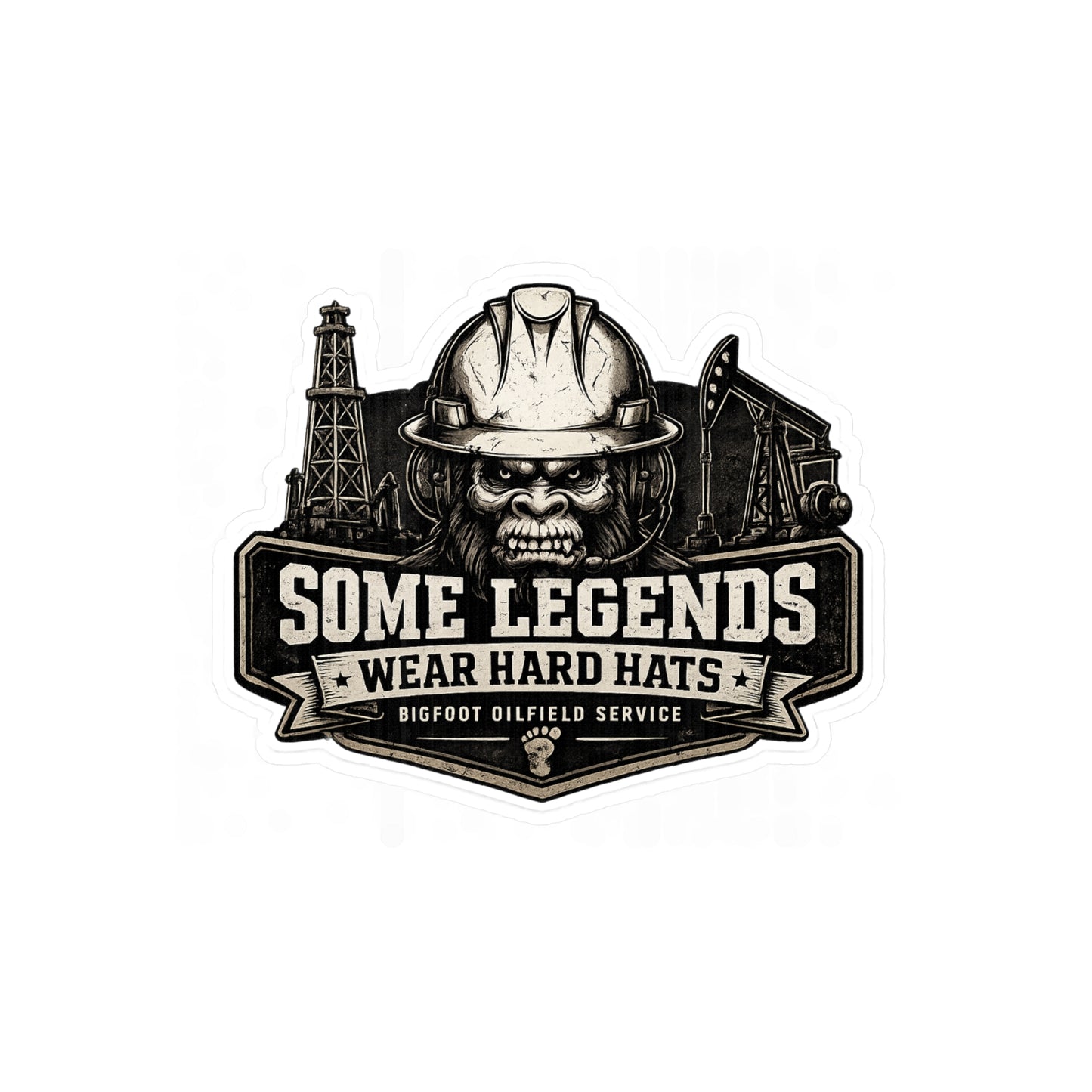 Some Legends Wear Hard Hats - Vinyl Sticker