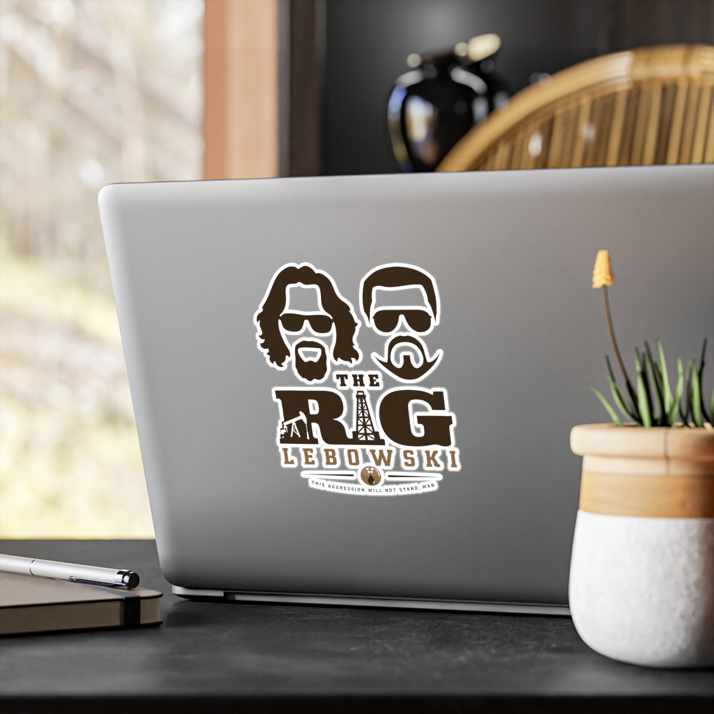 The Rig Lebowski Retro Oil Rig & Faces - Vinyl Stickers