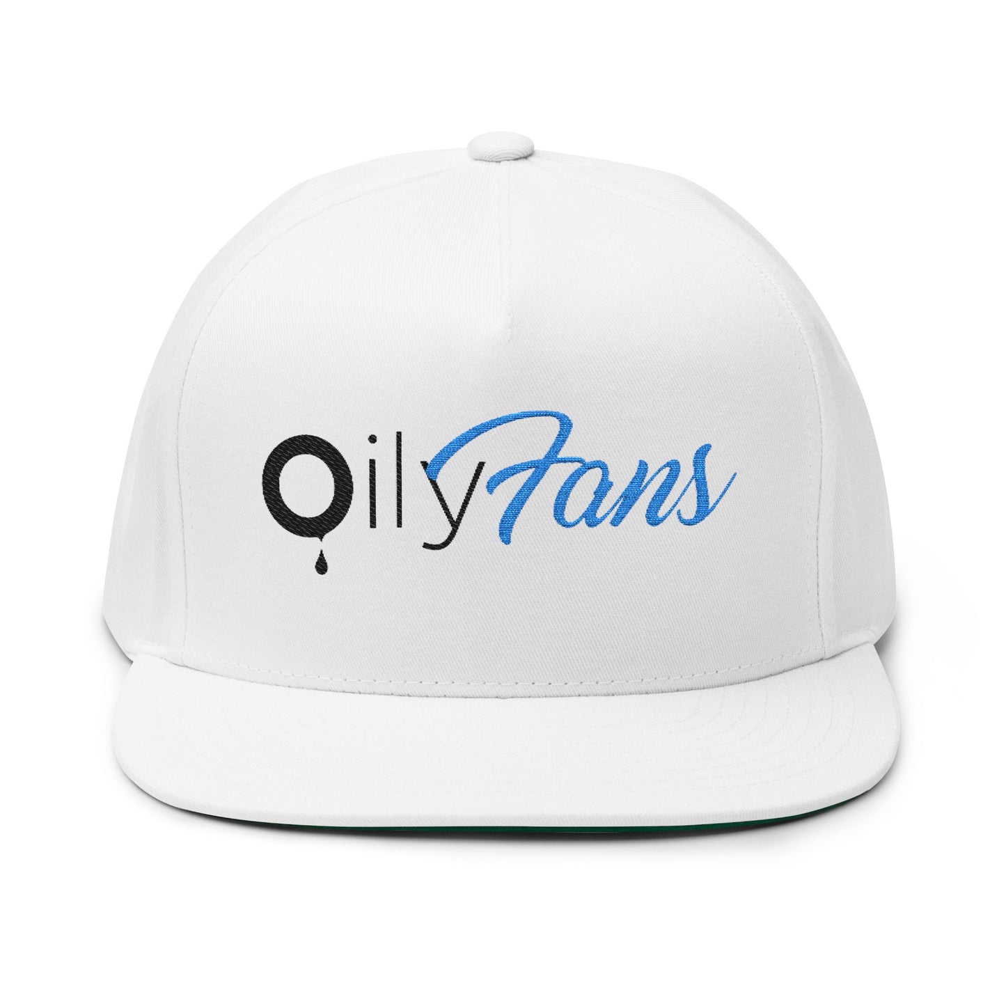 "OilyFans" Embroidered Flat Bill Snapback