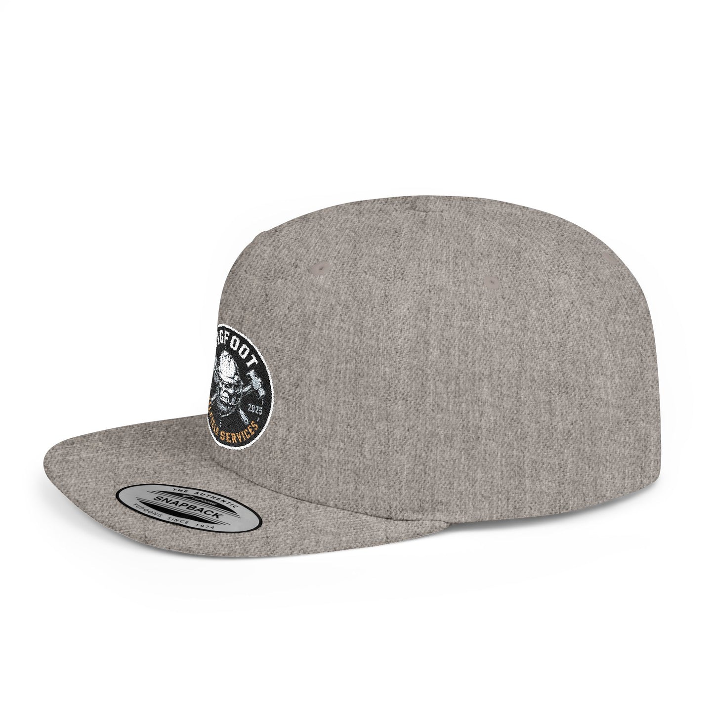 Snapback Hat — 'Bigfoot Is Real' Vintage Circle Logo Flat Bill Cap