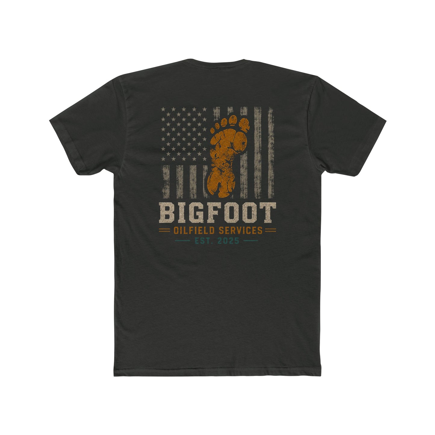 Bigfoot Oilfield Services - Distressed American Flag Work Tee