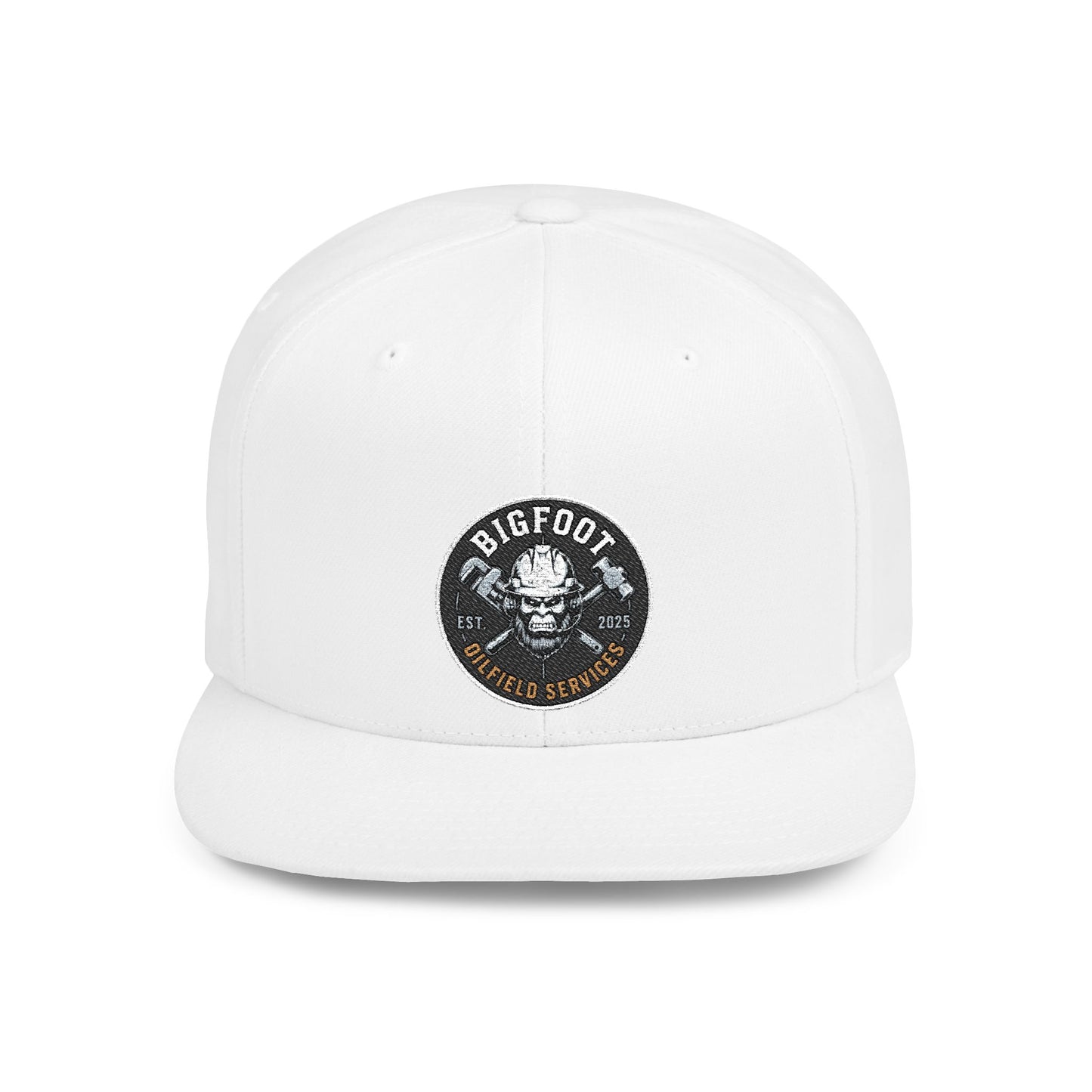 Snapback Hat — 'Bigfoot Is Real' Vintage Circle Logo Flat Bill Cap