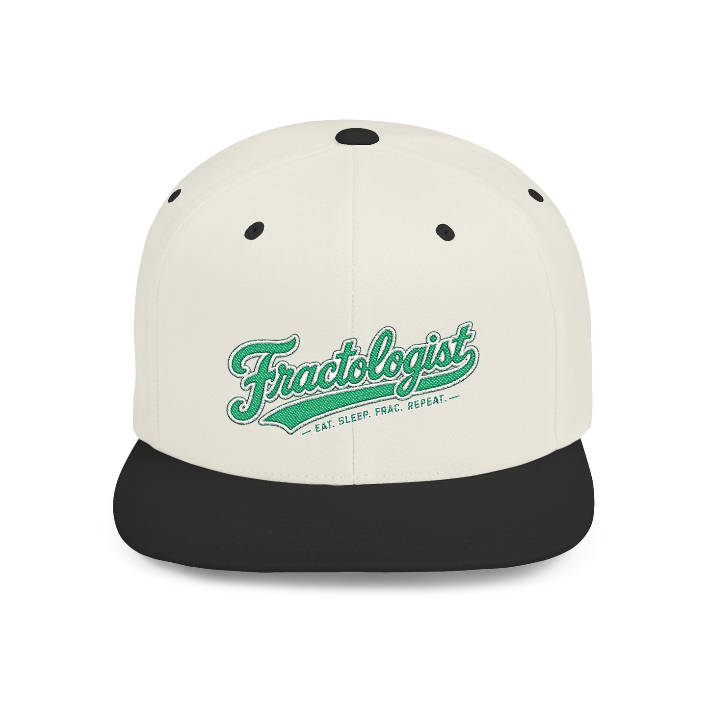 Fractologist Snapback Hat — Retro Script Flat-Bill Baseball Cap