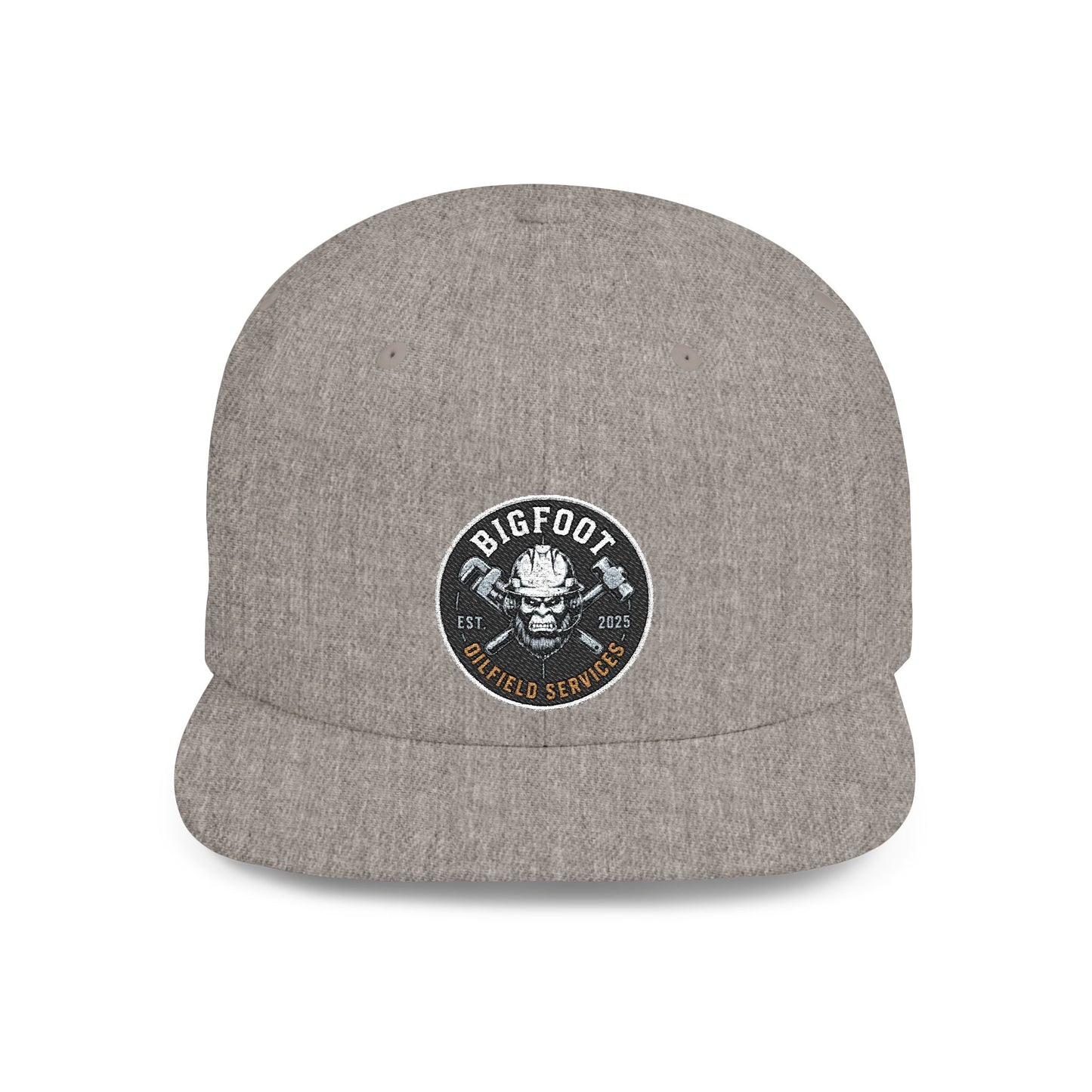 Snapback Hat — 'Bigfoot Is Real' Vintage Circle Logo Flat Bill Cap