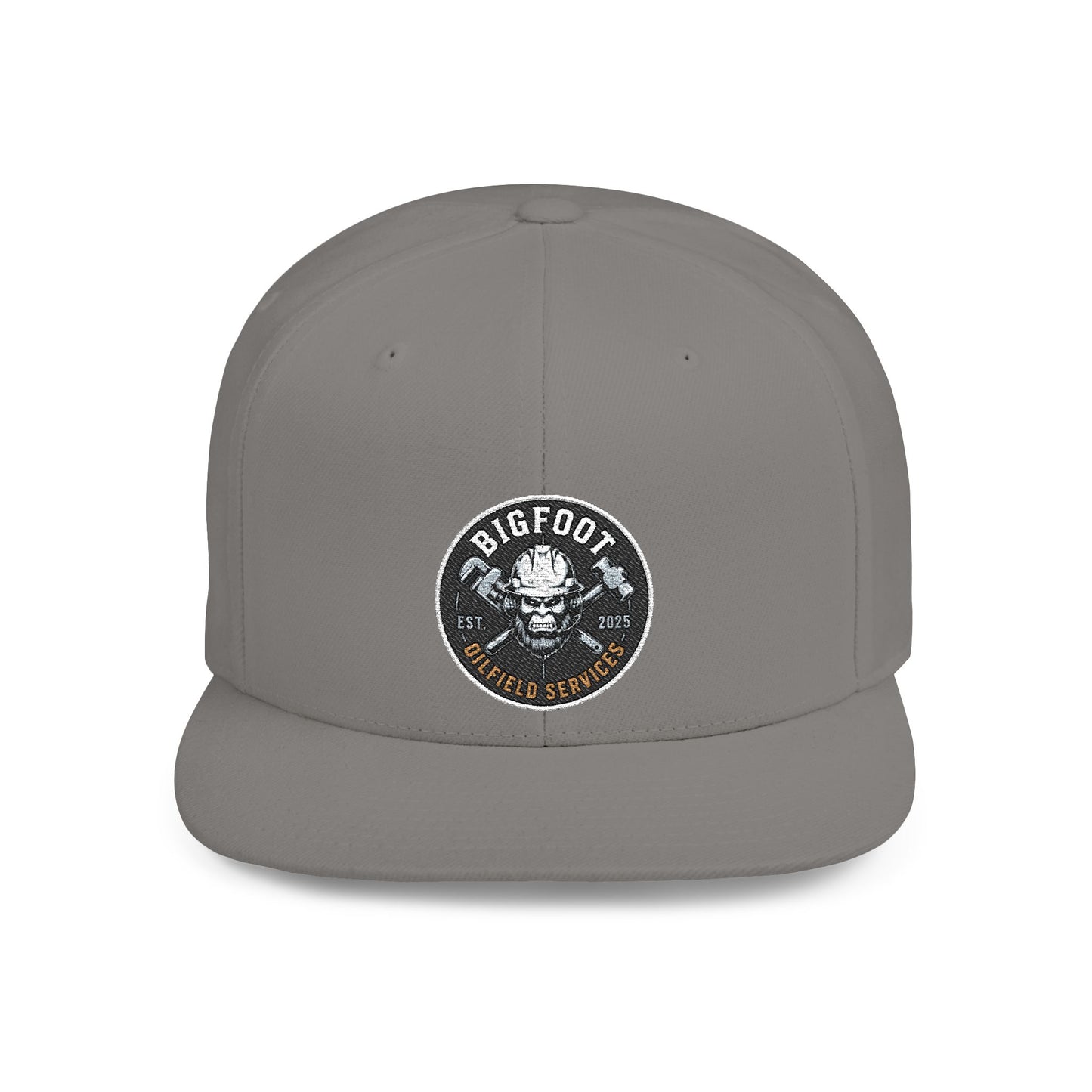 Snapback Hat — 'Bigfoot Is Real' Vintage Circle Logo Flat Bill Cap
