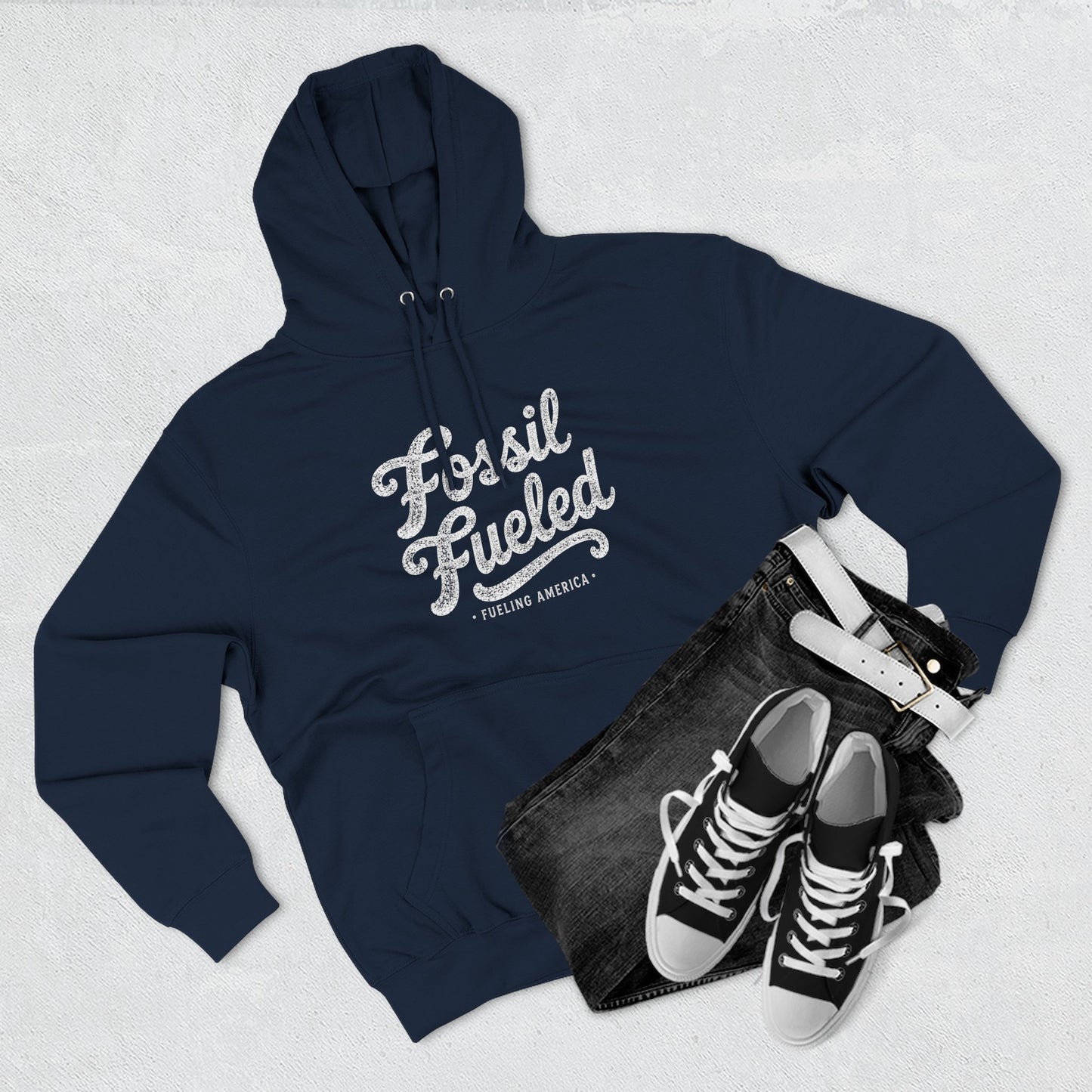 Fossil Fueled Hoodie Retro Script