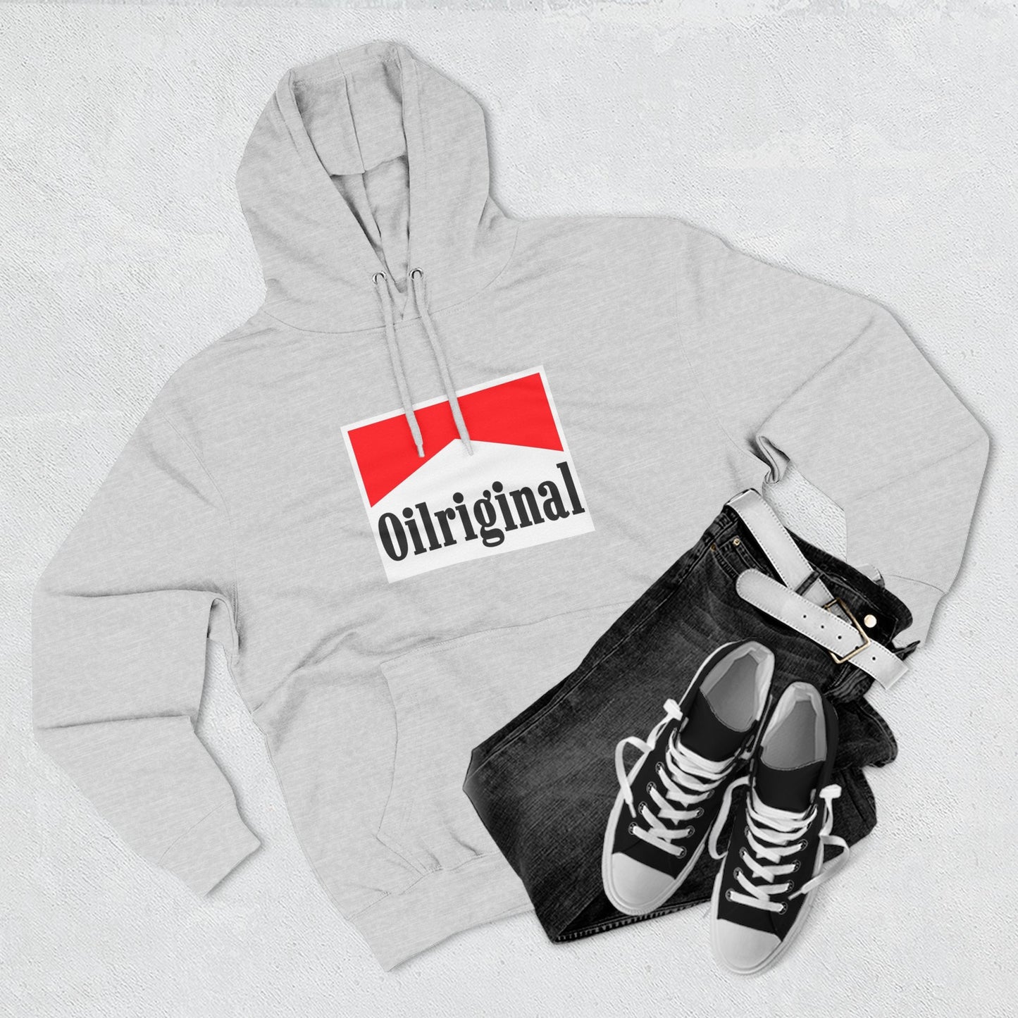 Oilriginal Logo Hoodie - Retro Red Graphic