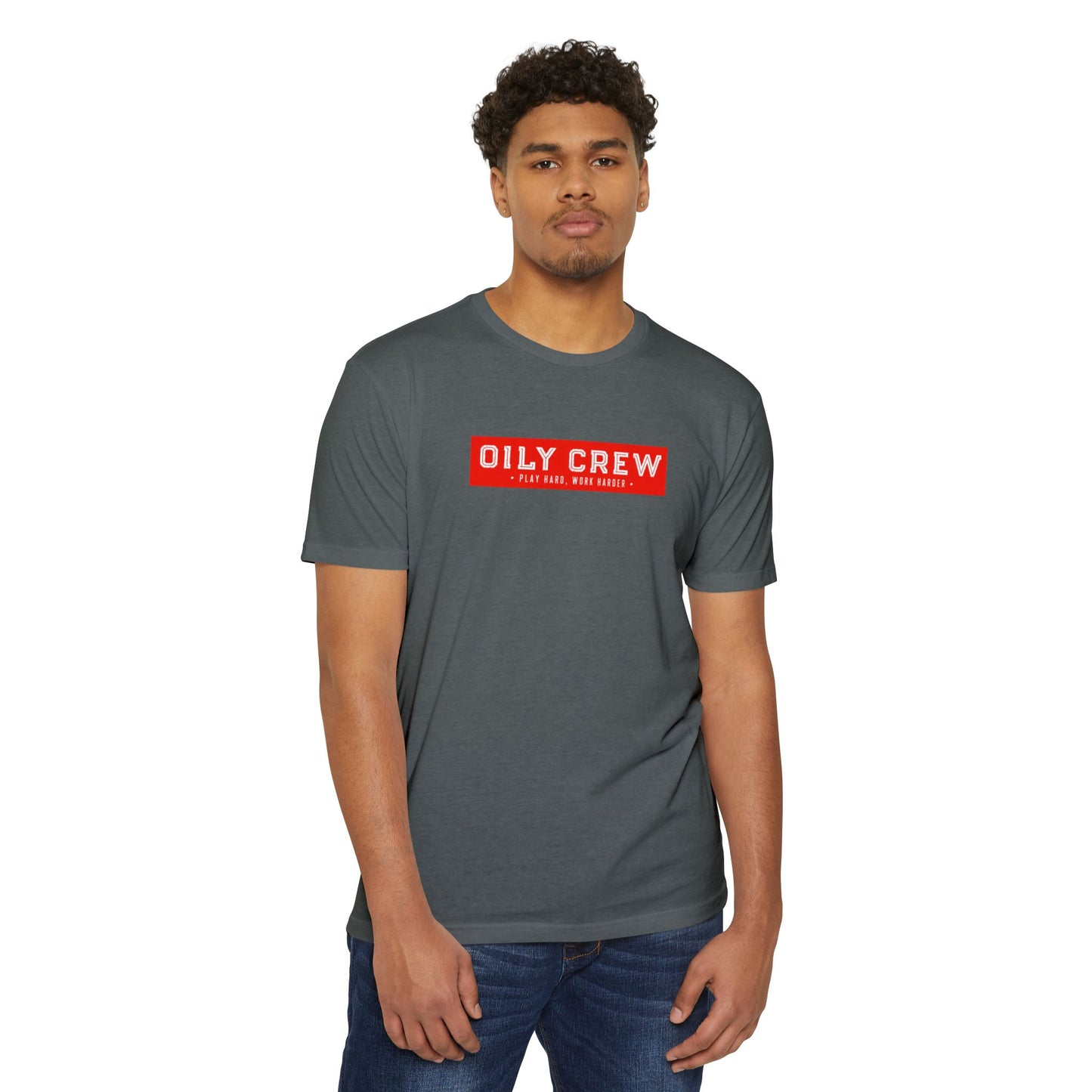 Oily Crew T-Shirt — Retro Red Box Logo
