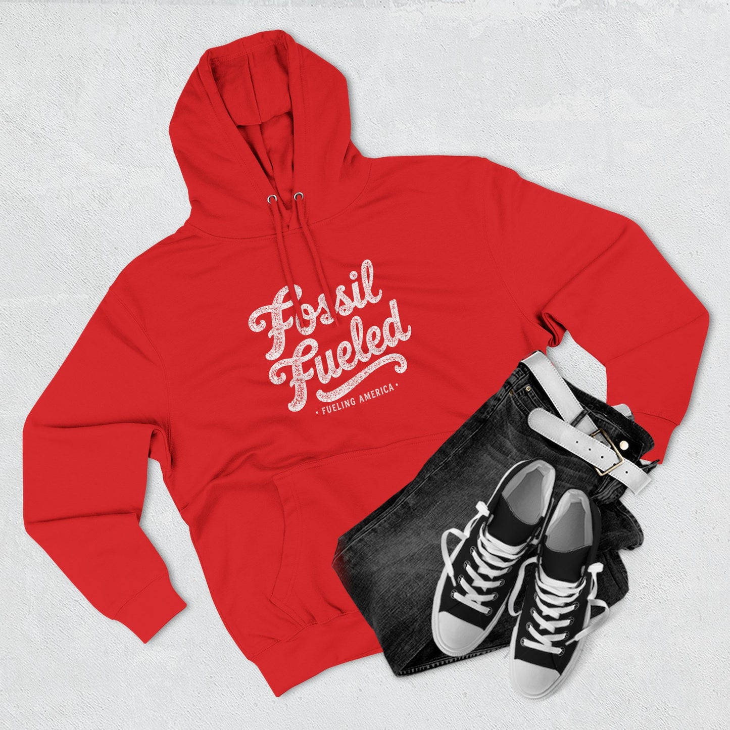 Fossil Fueled Hoodie Retro Script