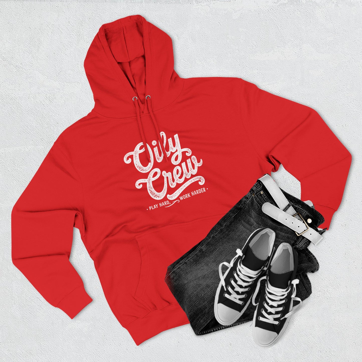 Oily Crew Hoodie – Vintage Script