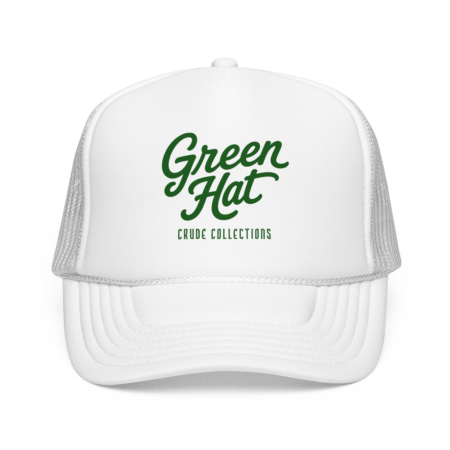 Green Hat Trucker Cap — Retro Foam Mesh