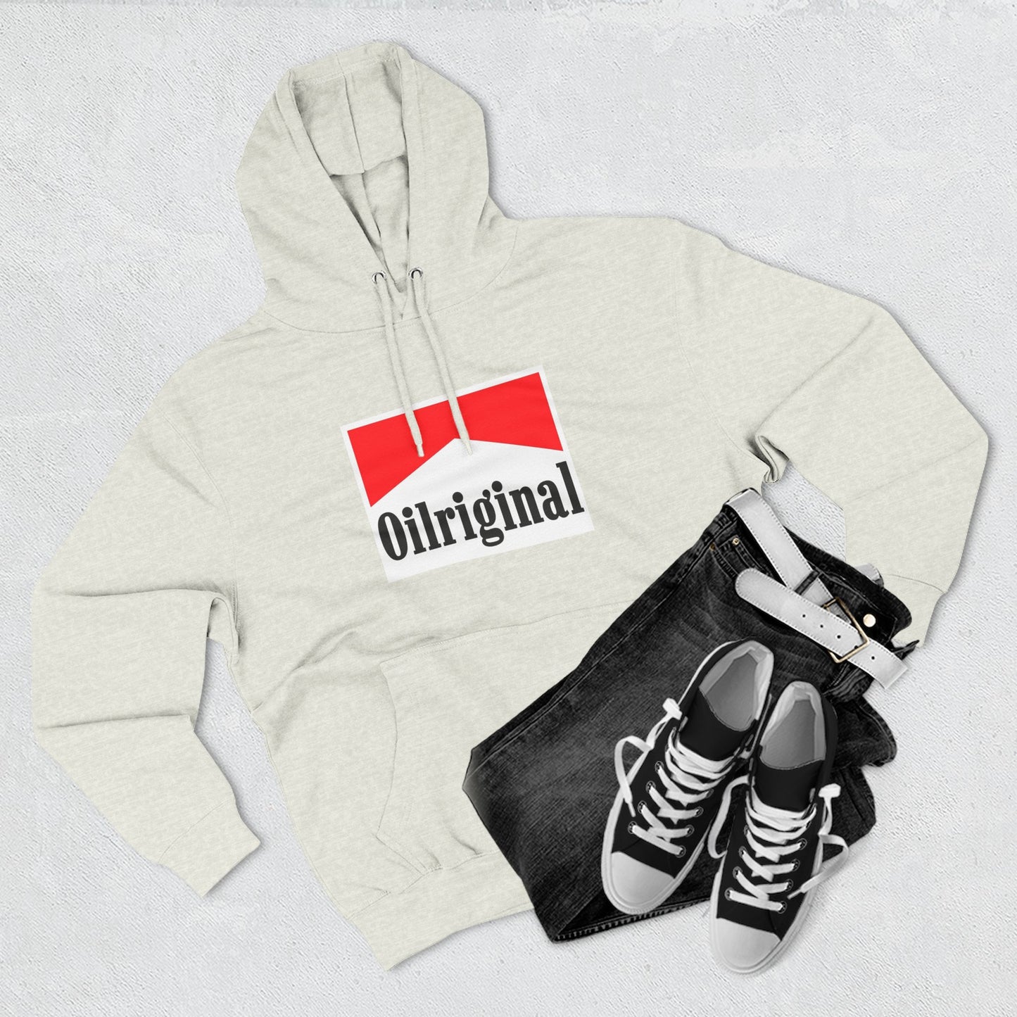 Oilriginal Logo Hoodie - Retro Red Graphic