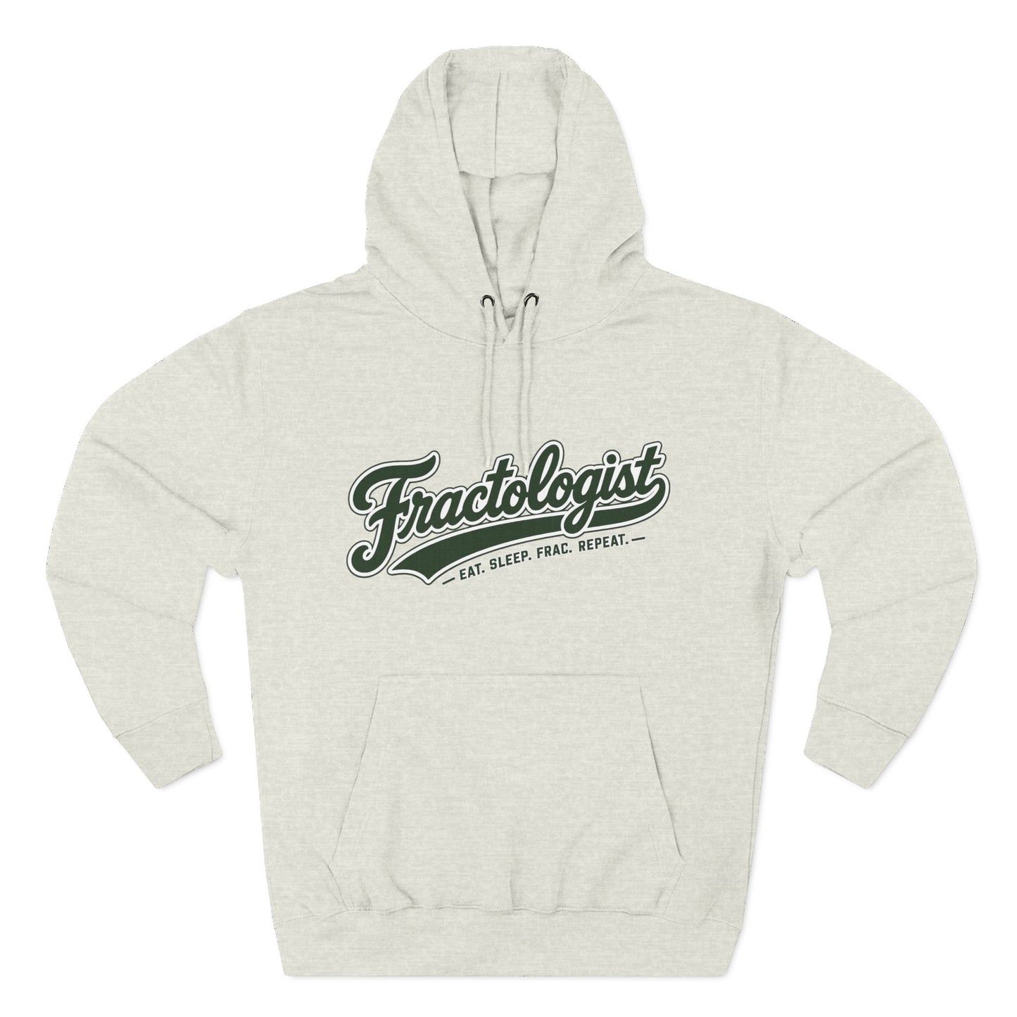 Fractologist Hoodie - Retro Script ‘Eat. Sleep. Frac. Repeat.’ Fleece Pullover